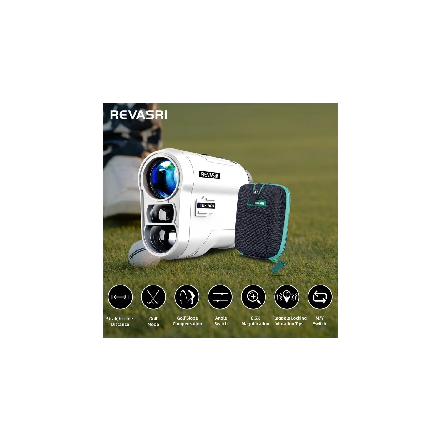 Télémètre de golf avec vibration de blocage de pente et de goupille | Laser 1000YDS, tournoi légal, batterie rechargeable