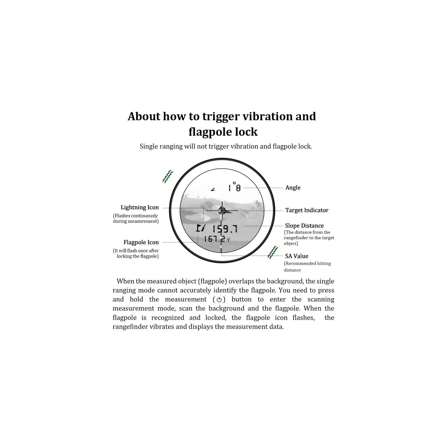 Télémètre de golf avec vibration de blocage de pente et de goupille | Laser 1000YDS, tournoi légal, batterie rechargeable