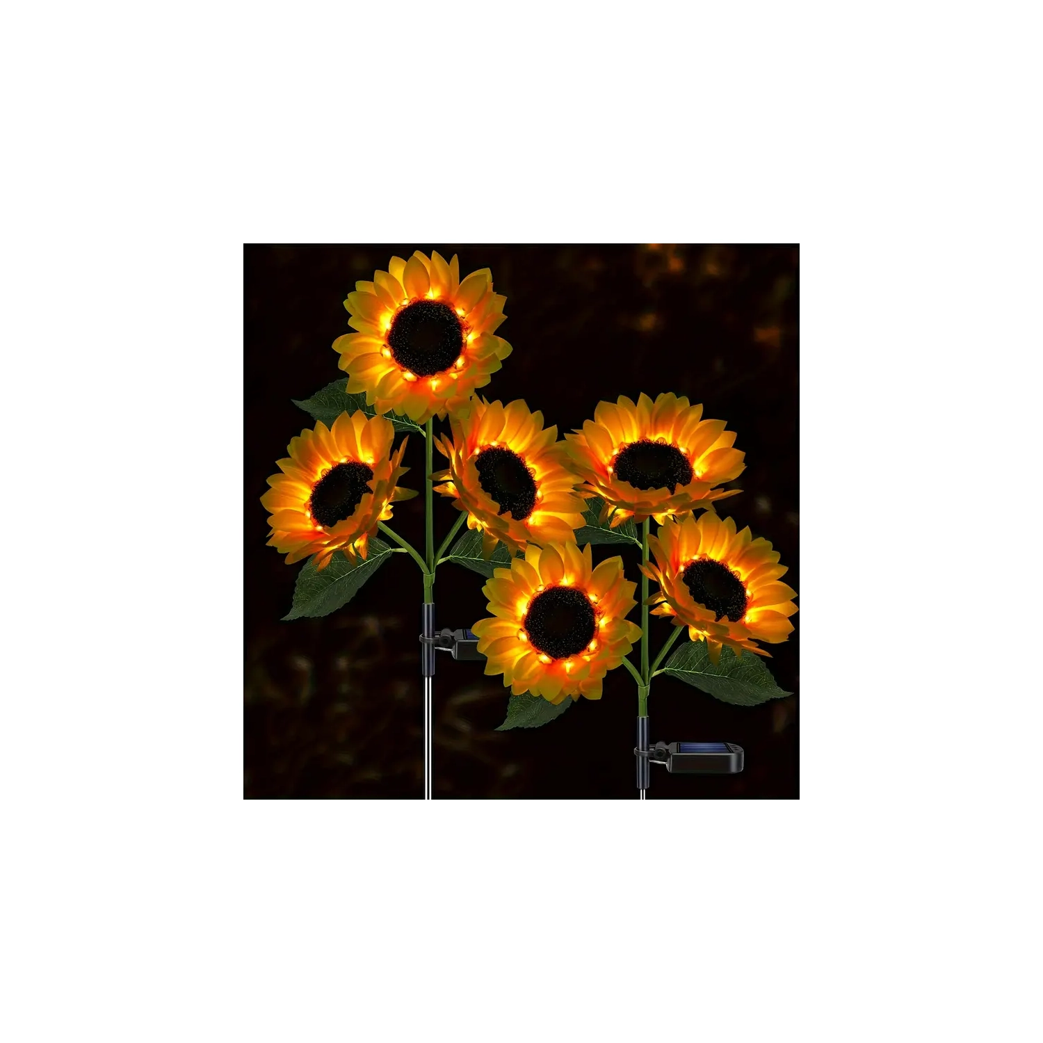 Sunflower Solar Lights 2 Pack | Perfect Decorative Lighting for Patio, Lawn, Garden, Yard, Pathway