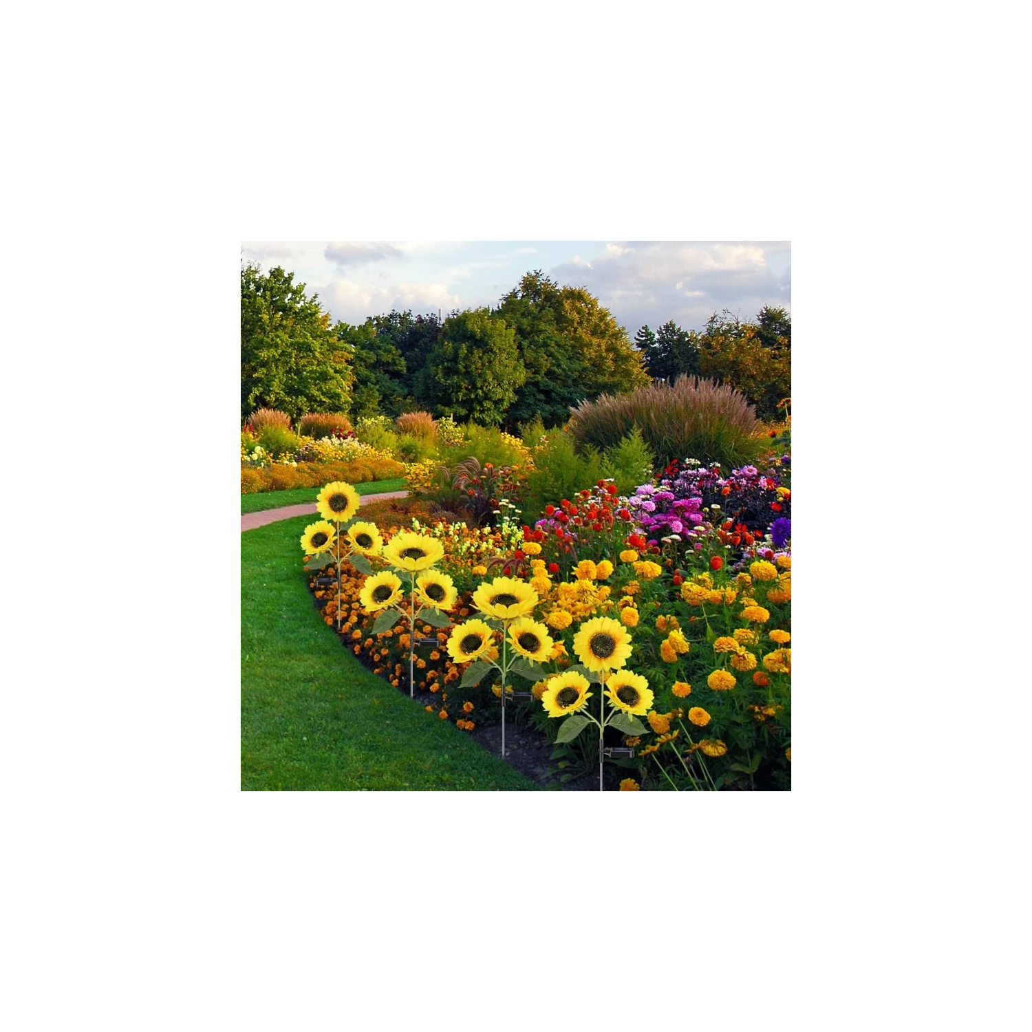 Sunflower Solar Lights 2 Pack | Perfect Decorative Lighting for Patio, Lawn, Garden, Yard, Pathway