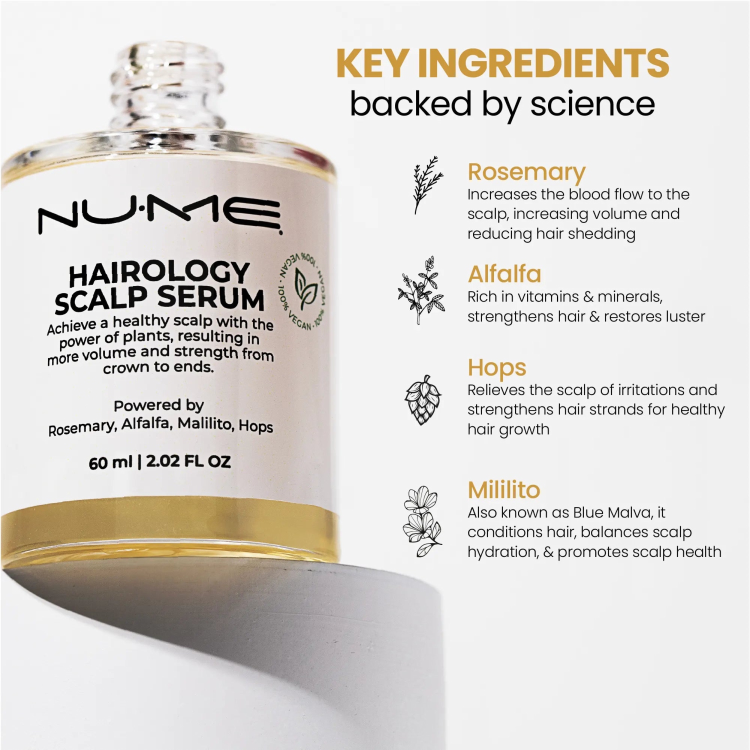 NuMe Hairology Scalp Serum - Promotes Hair Growth and Healthy Scalp