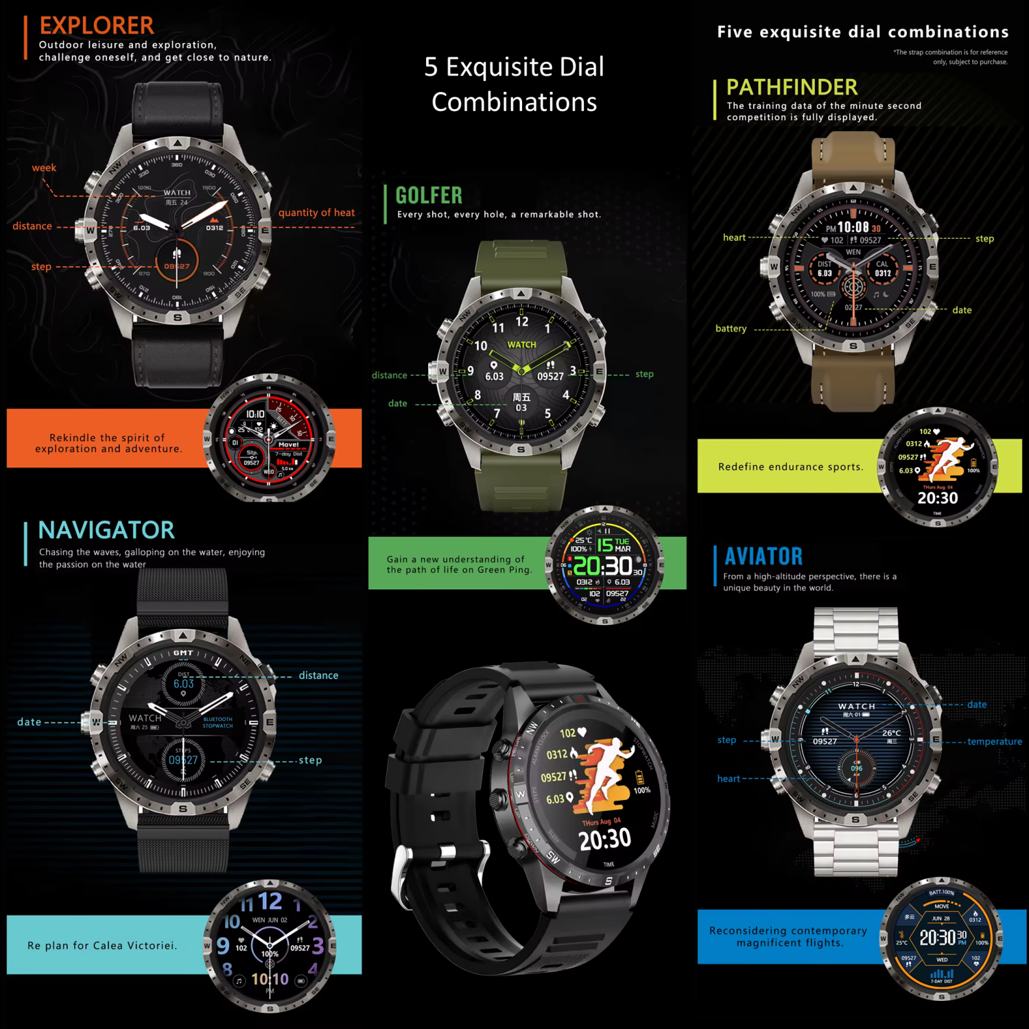 Explorer GT45 Smart Watch for Men 1.6" HD Display BT Call & Text Waterproof Sports Mode Pedometer Fitness Tracker smartwatch for Android iOS iPhone