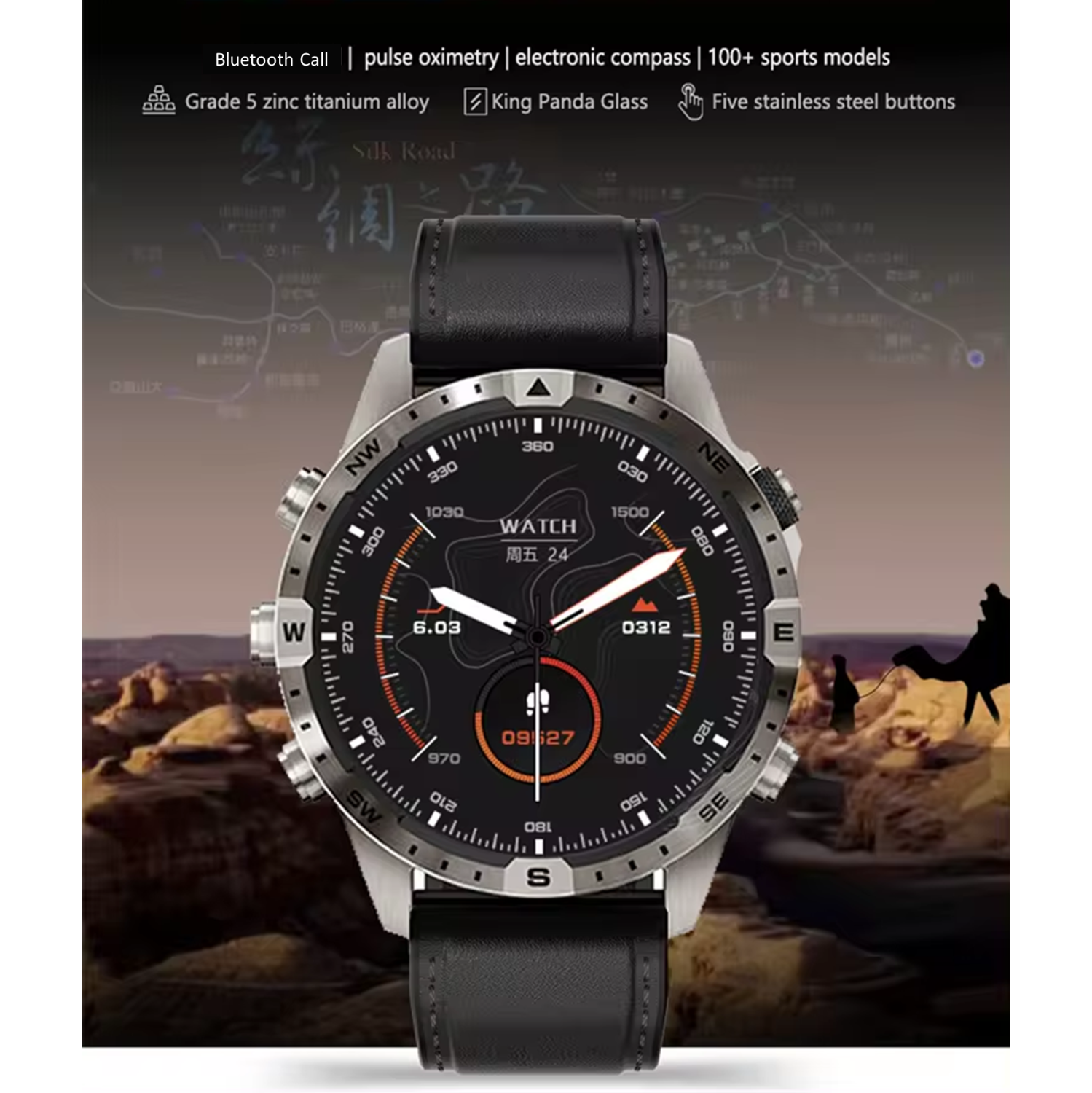 Explorer GT45 Smart Watch for Men 1.6" HD Display BT Call & Text Waterproof Sports Mode Pedometer Fitness Tracker smartwatch for Android iOS iPhone