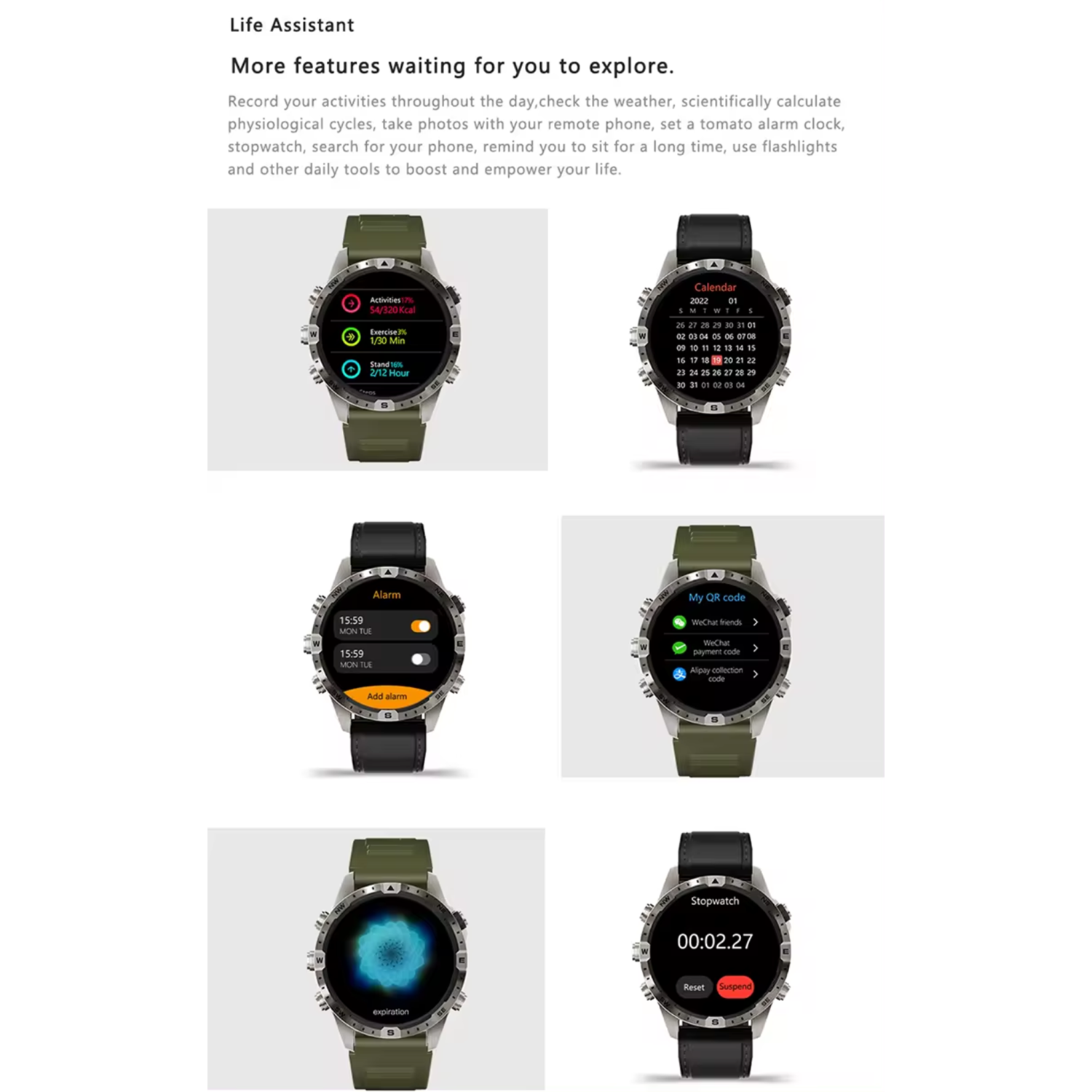 Explorer GT45 Smart Watch for Men 1.6" HD Display BT Call & Text Waterproof Sports Mode Pedometer Fitness Tracker smartwatch for Android iOS iPhone