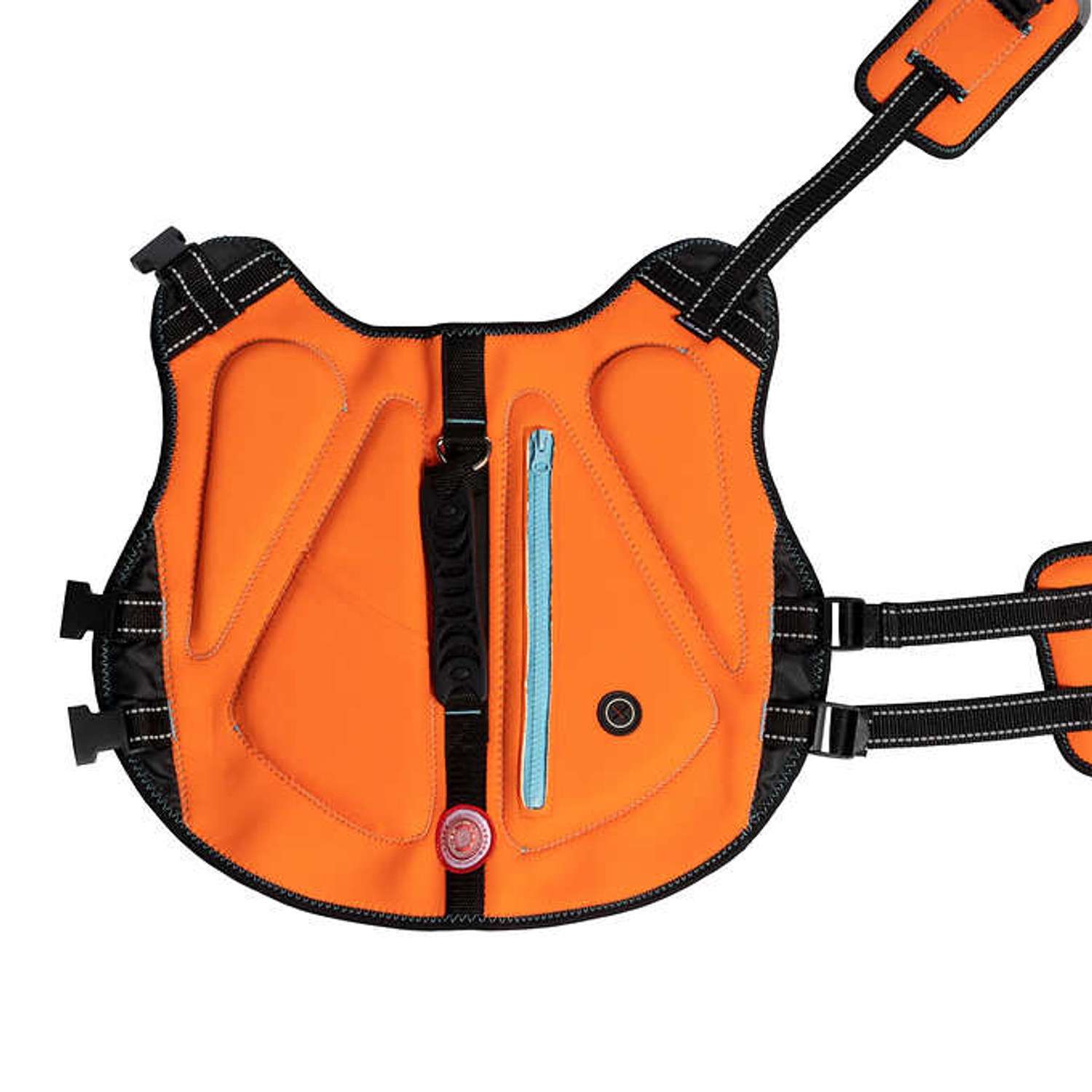 STIMULA LIFESTYLE SILVER PAW DOG LIFE JACKET FOR POOL, LAKE, OCEAN, RIVER & BEACH CANINE CERTIFIED ADJUSTABLE SIZE LARGE