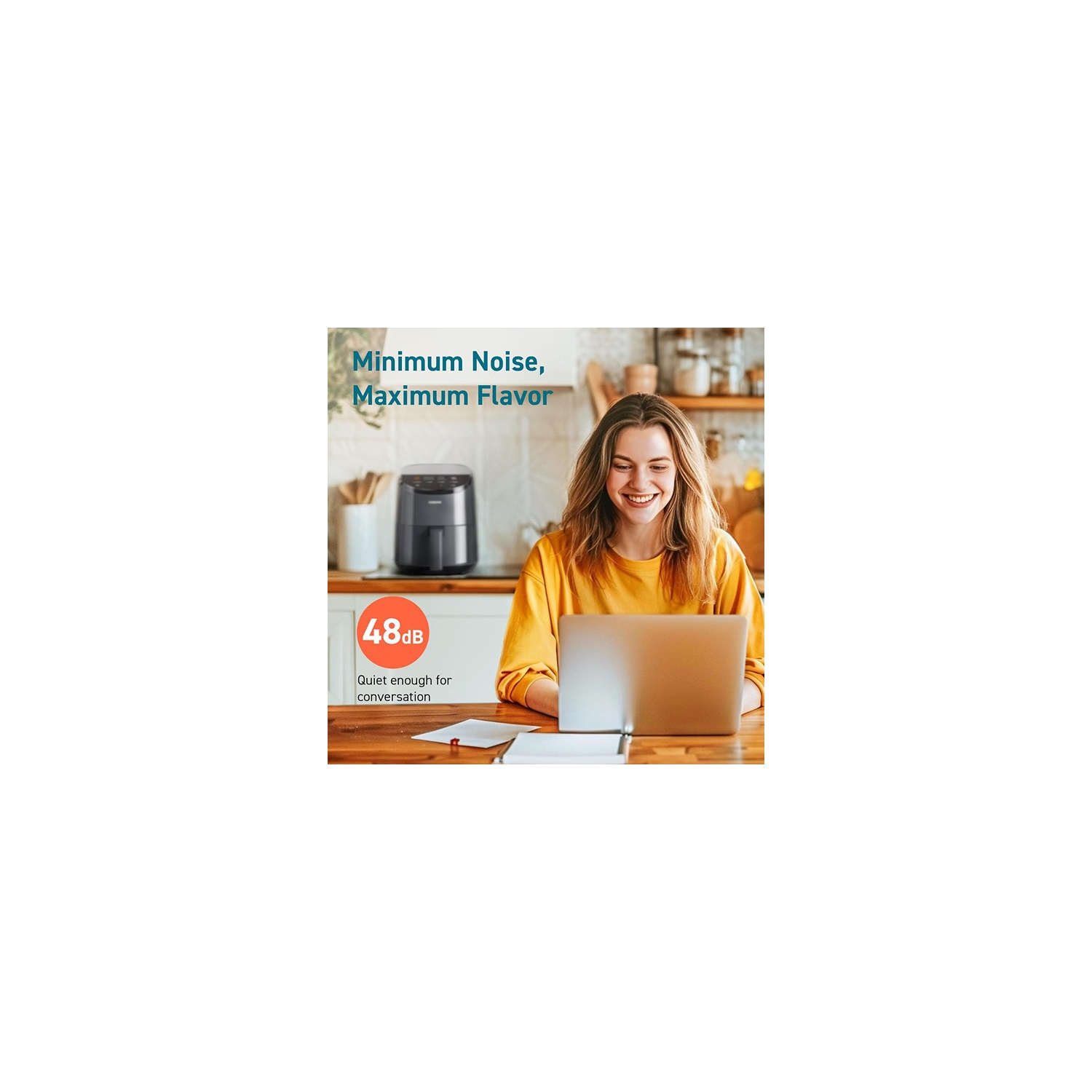 COSORI ‎25.65 x 21.08 x 26.67 cm Small Air Fryer Oven 2.1 Qt 4 in 1 Mini Airfryer Bake Roast Reheat Space saving Low noise Nonstick Dishwasher Safe