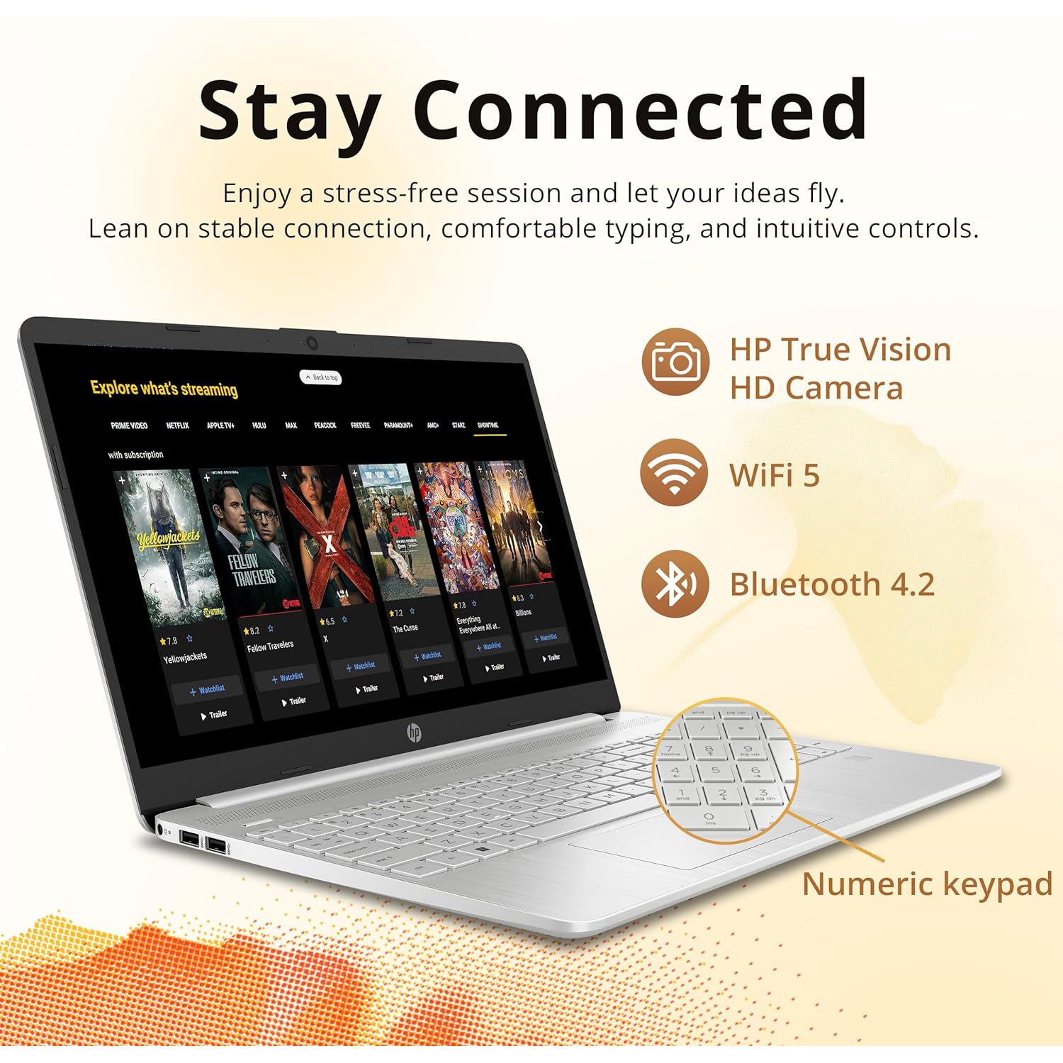 HP 15.6" Full HD Touchscreen Laptop, Intel Core i7-1255U Processor, 512GB SSD, 16GB RAM, Intel Iris Xe Graphics, Numeric Keyboard, Windows 11,