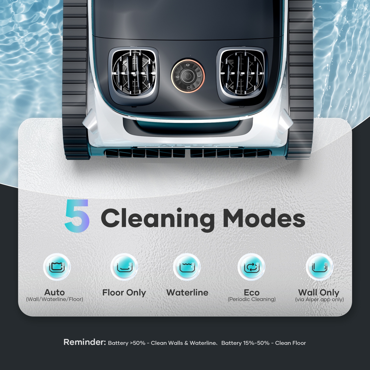 Aiper Scuba N1 Pro - aspirateur robot sans fil pour piscine creusée jusqu'à 2150&nbsp;pi², aspirateur de piscine avec capteurs à infrarouges - Blanc