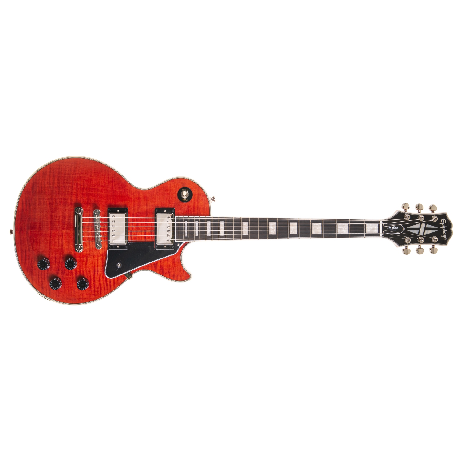 Epiphone Les Paul Custom Figured Electric Guitar - Trans Red