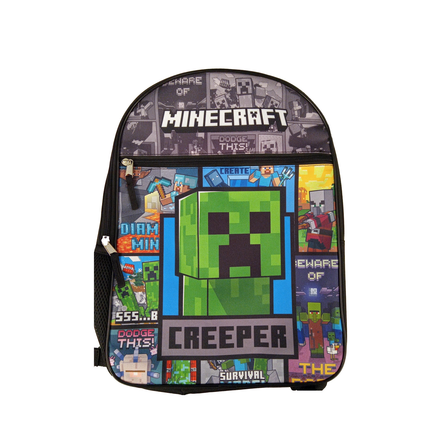 Minecraft Creeper Action Graphics Kids 16" Backpack