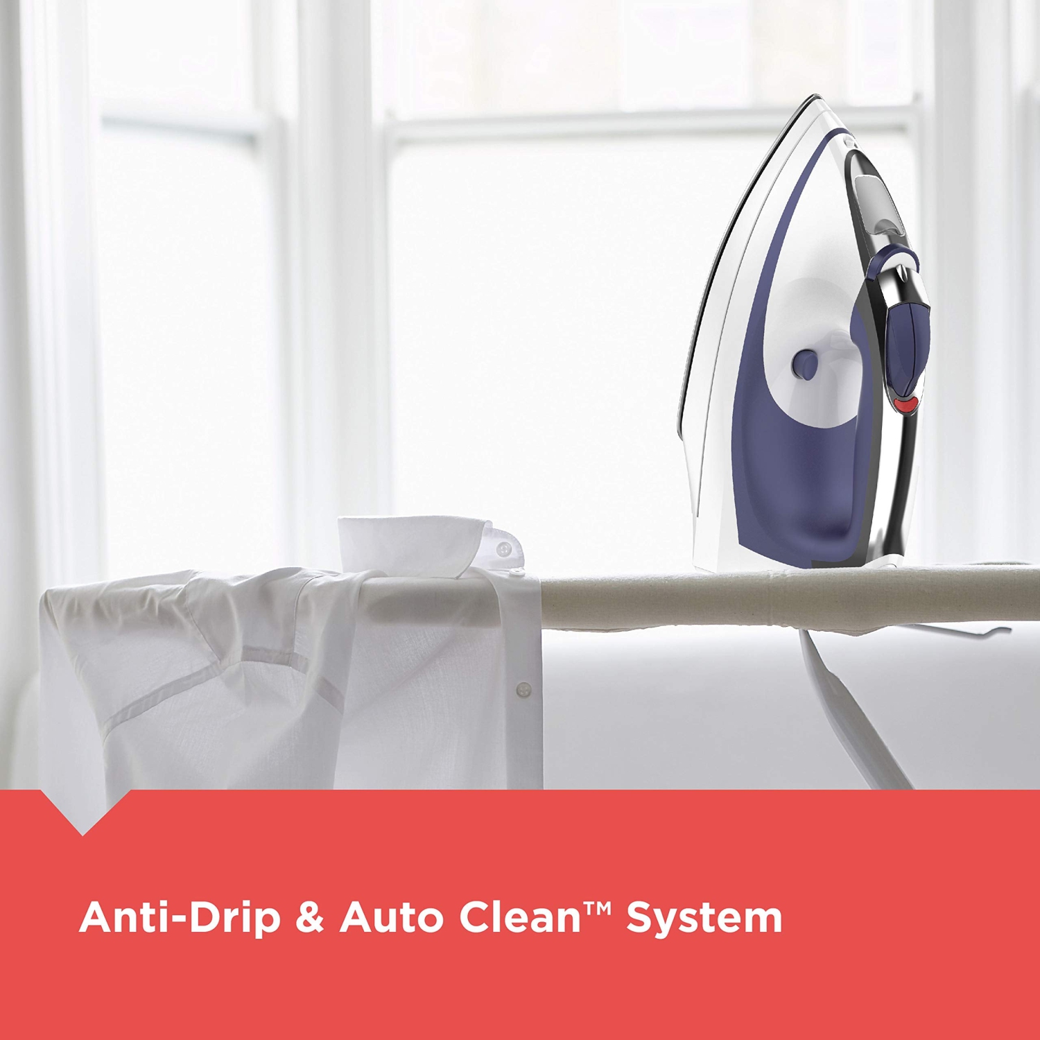 Fer à vapeur Black+Decker Advantage, antiadhésif, acier inoxydable, blanc/bleu, IR1070SC