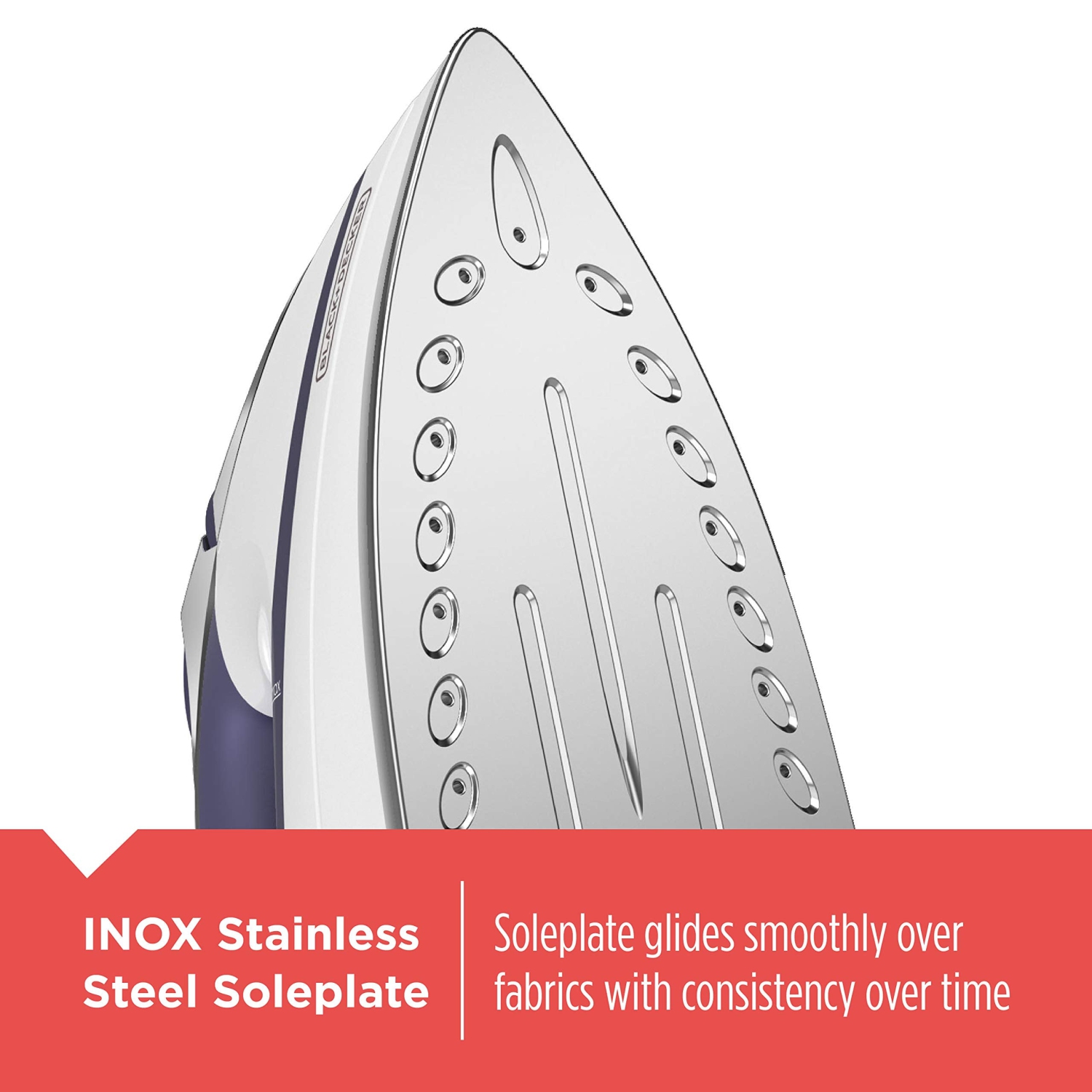 Fer à vapeur Black+Decker Advantage, antiadhésif, acier inoxydable, blanc/bleu, IR1070SC