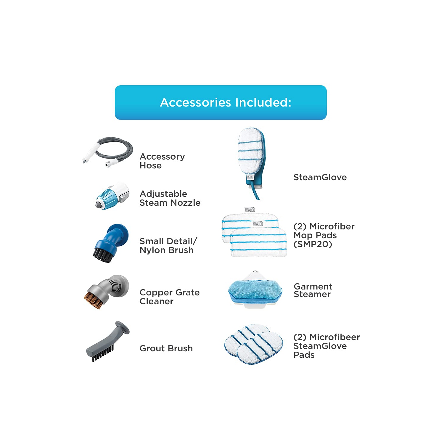 Vadrouille à vapeur 7-en-1 BLACK+Decker avec nettoyeur à vapeur portatif SteamGlove