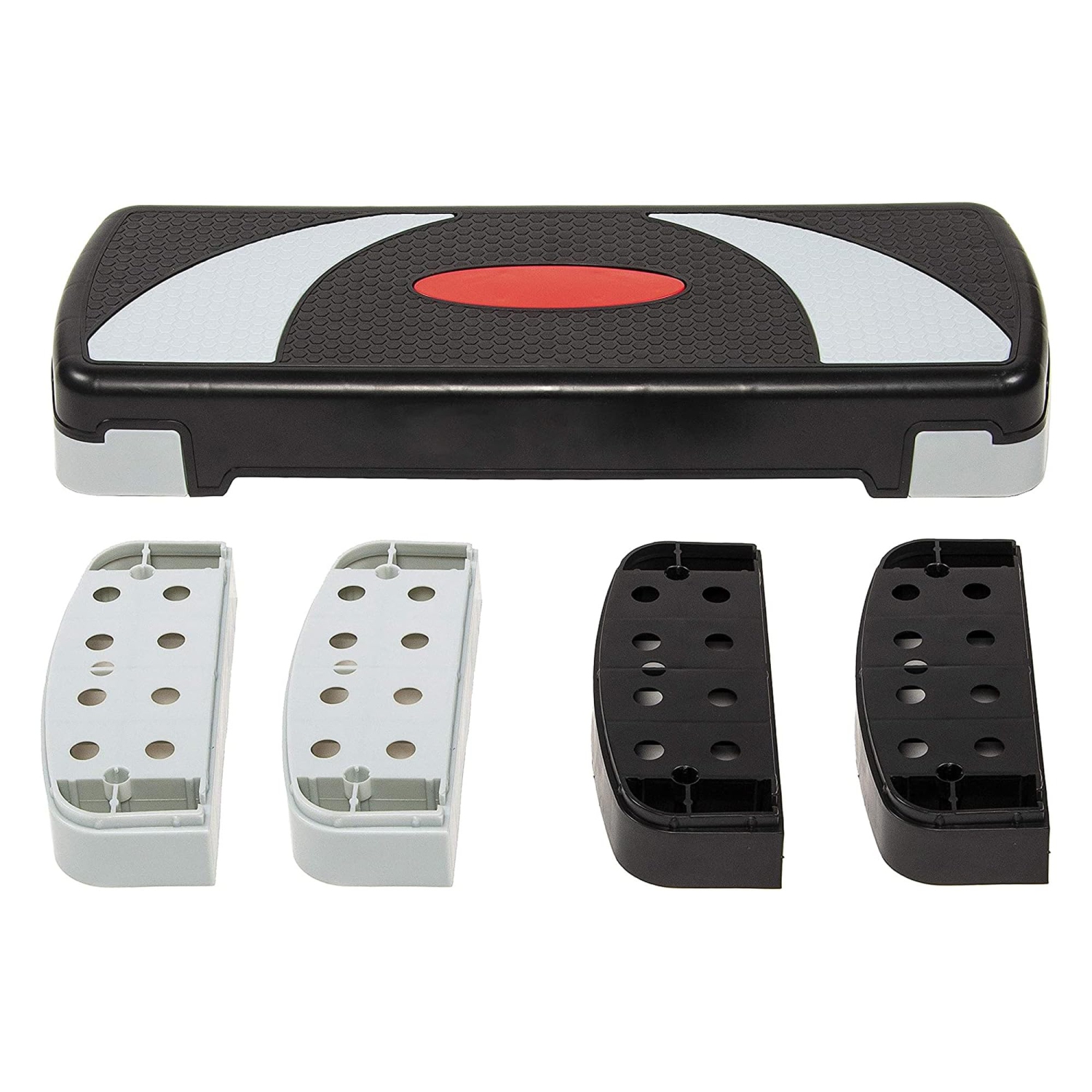 BalanceFrom – plateforme d’entraînement aérobie Stepper Step, 31 po, légère et ajustable en hauteur, noir/gris