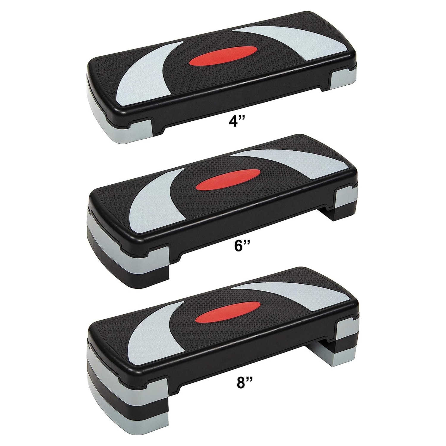 BalanceFrom – plateforme d’entraînement aérobie Stepper Step, 31 po, légère et ajustable en hauteur, noir/gris