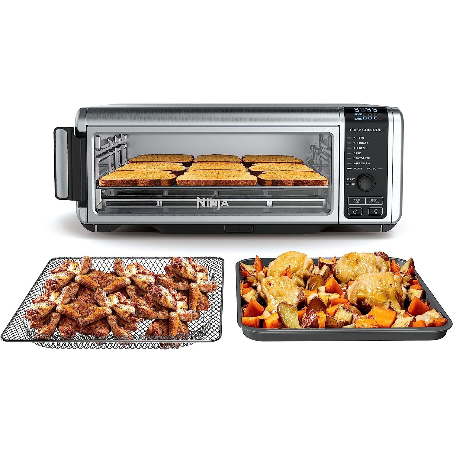 Ninja Foodi 8 in 1 Digital Air Fry Oven Large Toaster Oven Flip Away For Storage Dehydrate Keep Warm 1800 Watts Stainless SP101C Canadian Version Best Buy Canada