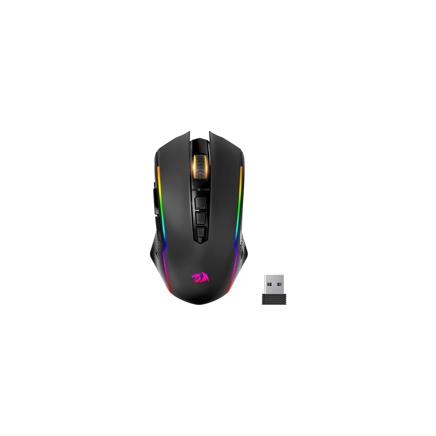 Redragon ‎13 x 7 x 0.1 cm RGB Backlit Adjustable Ergonomic Mouse for Gaming Black