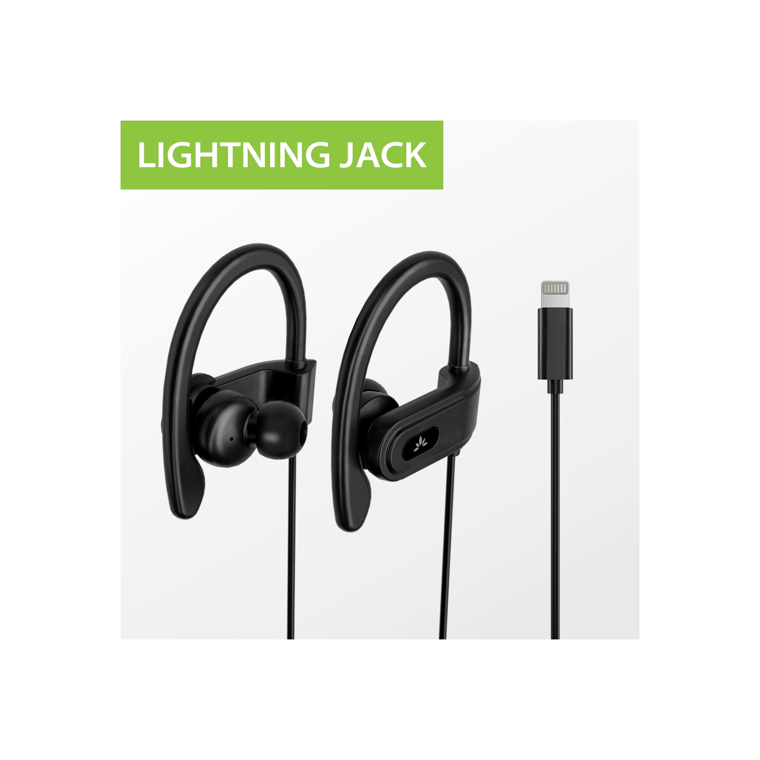 Avantree L171 - Over Ear Lightning Headphones Wired for iPhone, MFi Certified Earbuds, in Line Mic for Clear Calls, Good Sound & Comfortable, Ideal