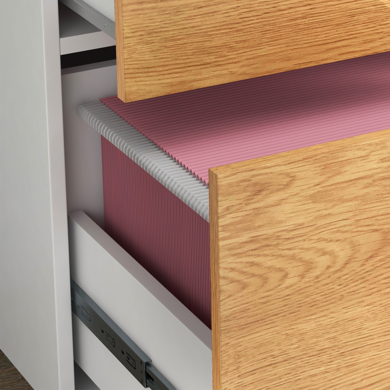 HOMCOM Vertical Filing Cabinet, Lockable 2 Drawer File Cabinet on Wheels with Adjustable Hanging Bars for A4, Legal and Letter for Home Office, White