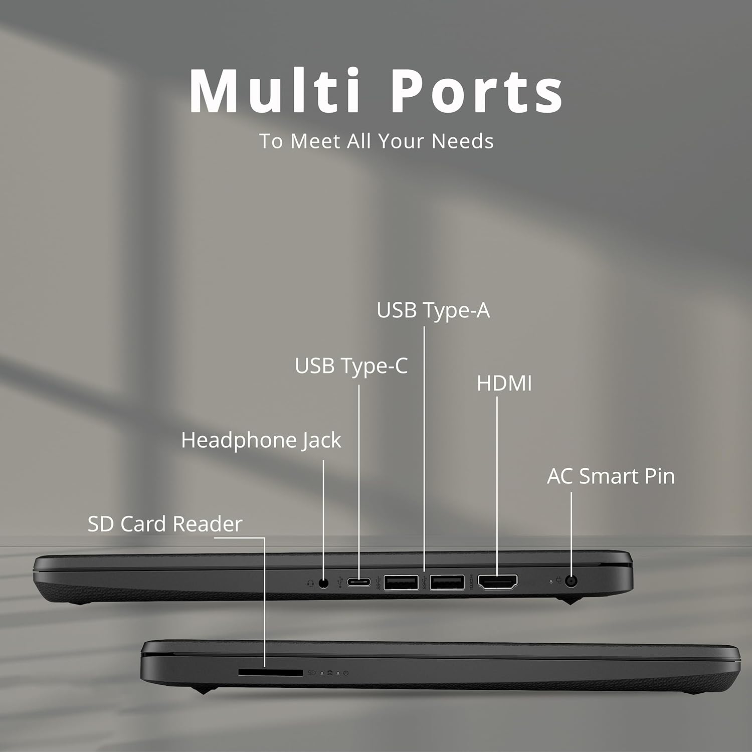 HP Stream 14" HD BrightView Laptop, Intel Celeron N4120, 64GB eMMC, 8GB RAM, Intel HD Graphics, 720p Webcam, 1 Year Office 365, Black, Win 11, 32GB