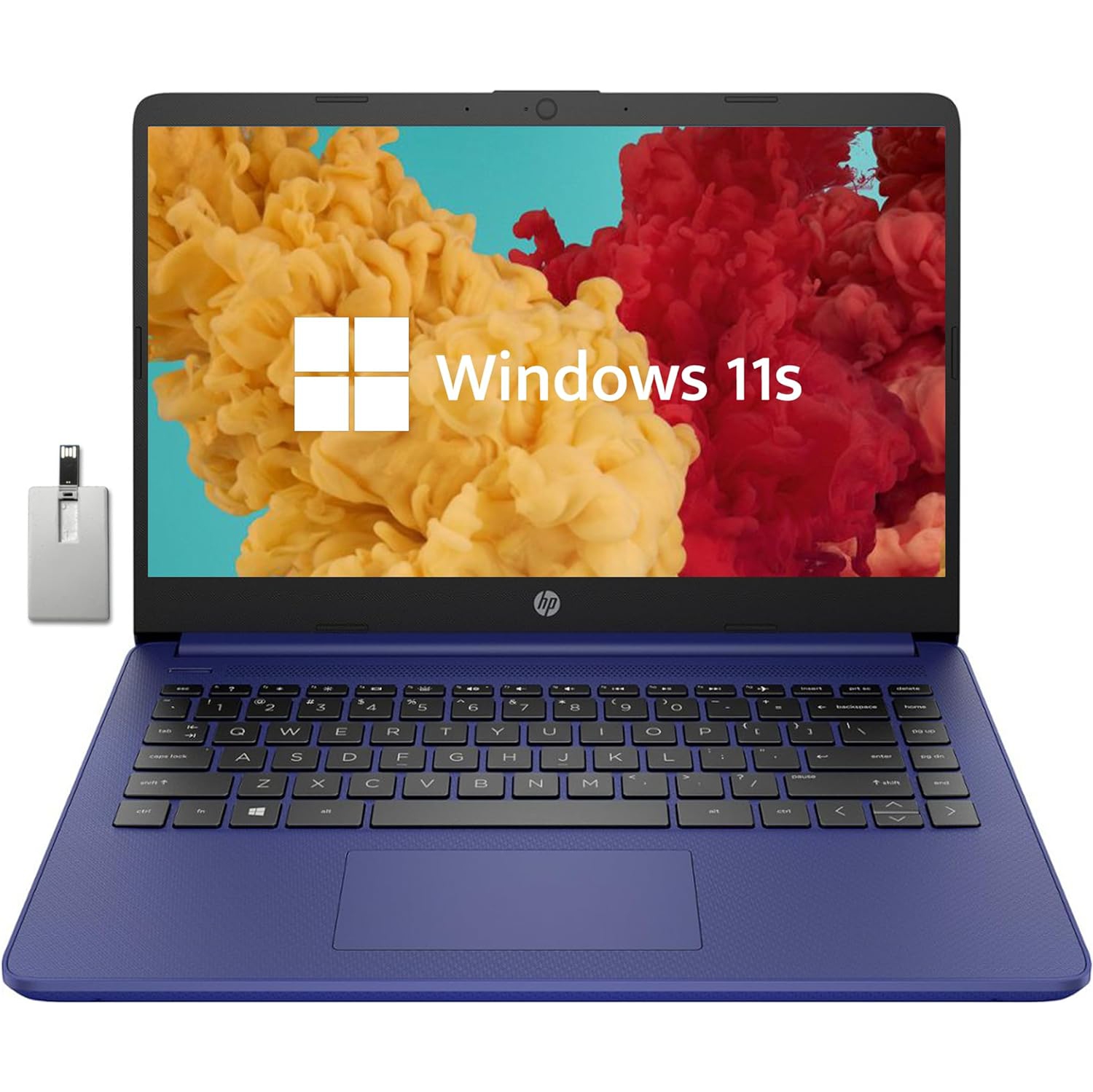 HP Stream 14" HD BrightView Laptop, Intel Celeron N4020, 64GB eMMC, 8GB RAM, Intel HD Graphics, 720p Webcam, 1 Year Office 365, Blue, Win 11, 32GB