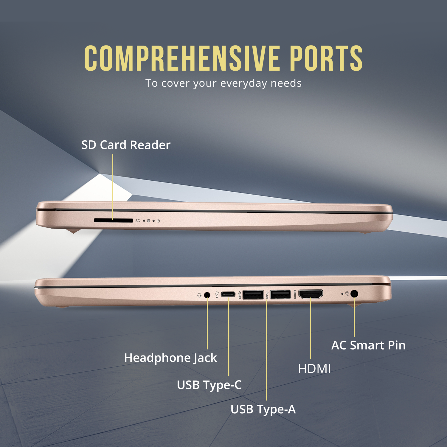 HP Stream 14" HD Laptop, Intel Celeron N4120, 128GB eMMC, 4GB RAM, Intel UHD Graphics, Webcam, 1 Year Office 365, Rose Gold, Win 11 S, 128GB Hotface