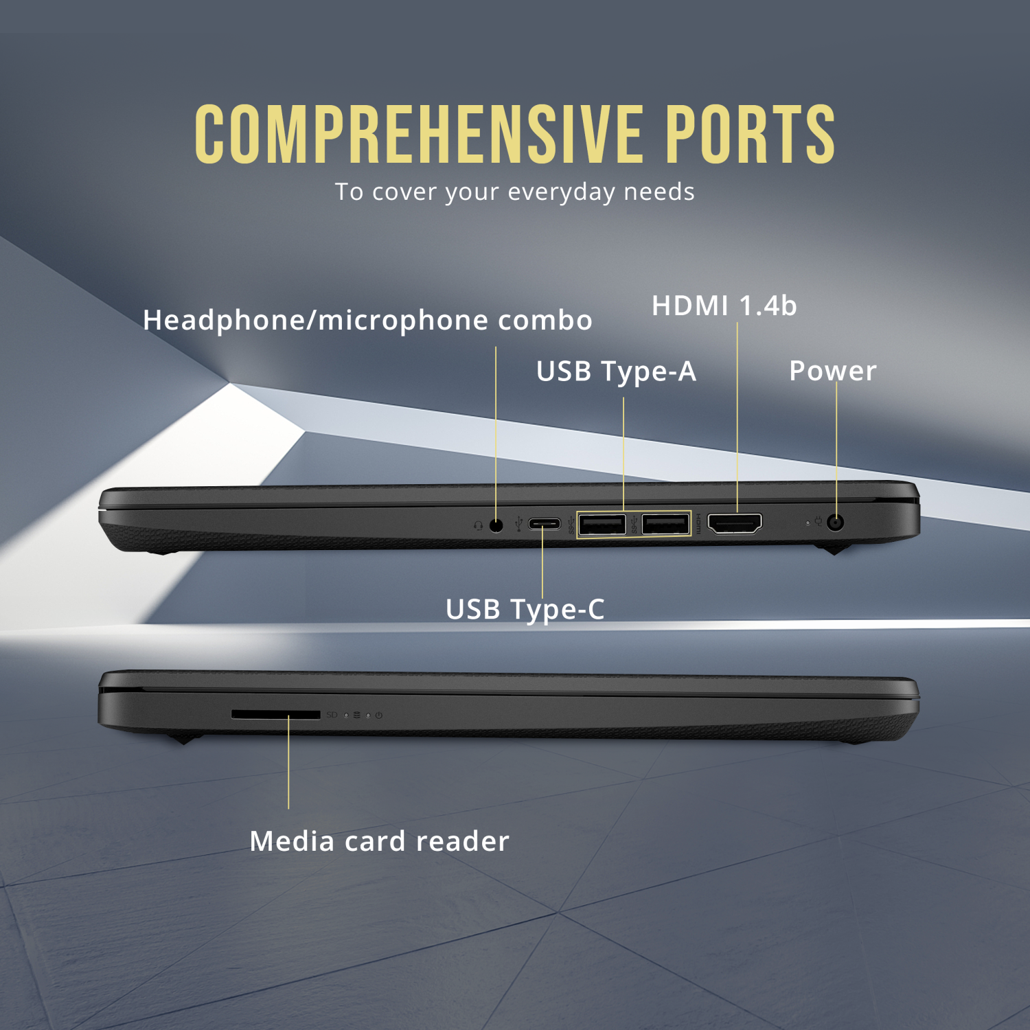 HP Stream 14" HD Laptop, Intel Celeron N4120, 128GB eMMC, 16GB RAM, Intel UHD Graphics, Webcam, 1 Year Office 365, Black, Win 11 S, 128GB Hotface USB