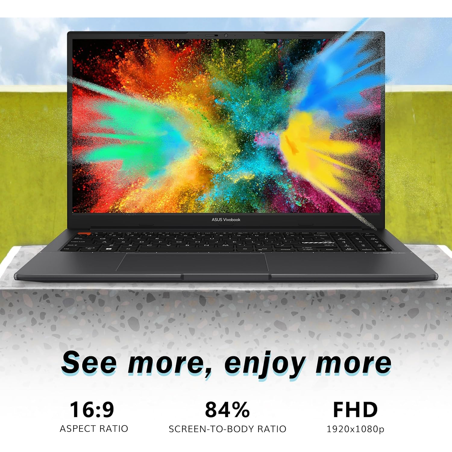 Portable VivoBook S 15 Slim HD intégrale de 15,6 po d'ASUS, Ryzen 5 5600H d'AMD, SSD 1&nbsp;To, mémoire vive 8&nbsp;Go, carte graphique Radeon d'AMD,