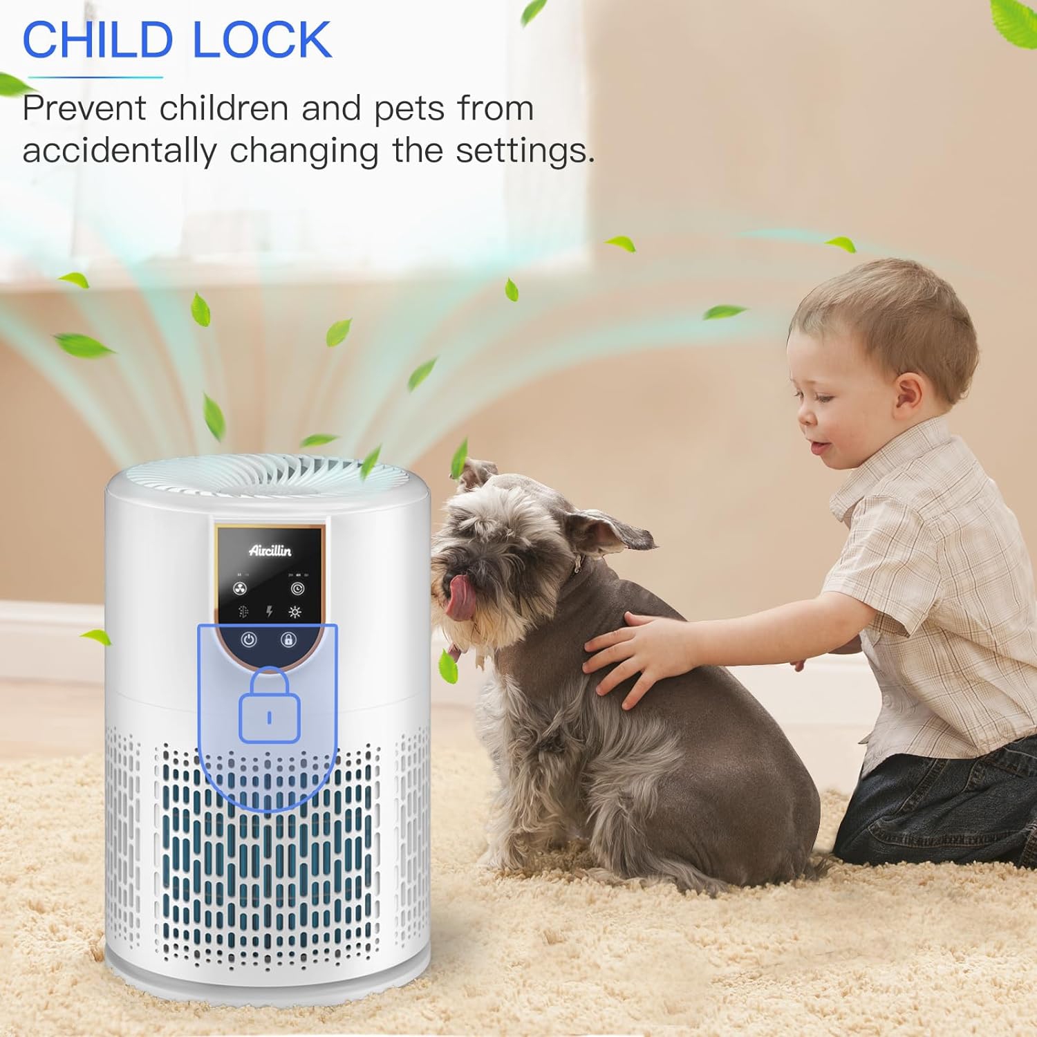 2 Pack Air Purifiers for Home Bedroom,Aircillin H13 True HEPA Filter Air Cleaner Remove 99.97% 0.3 Micron Particles/Smoke/Pet Dander/Pollen/Odor/for