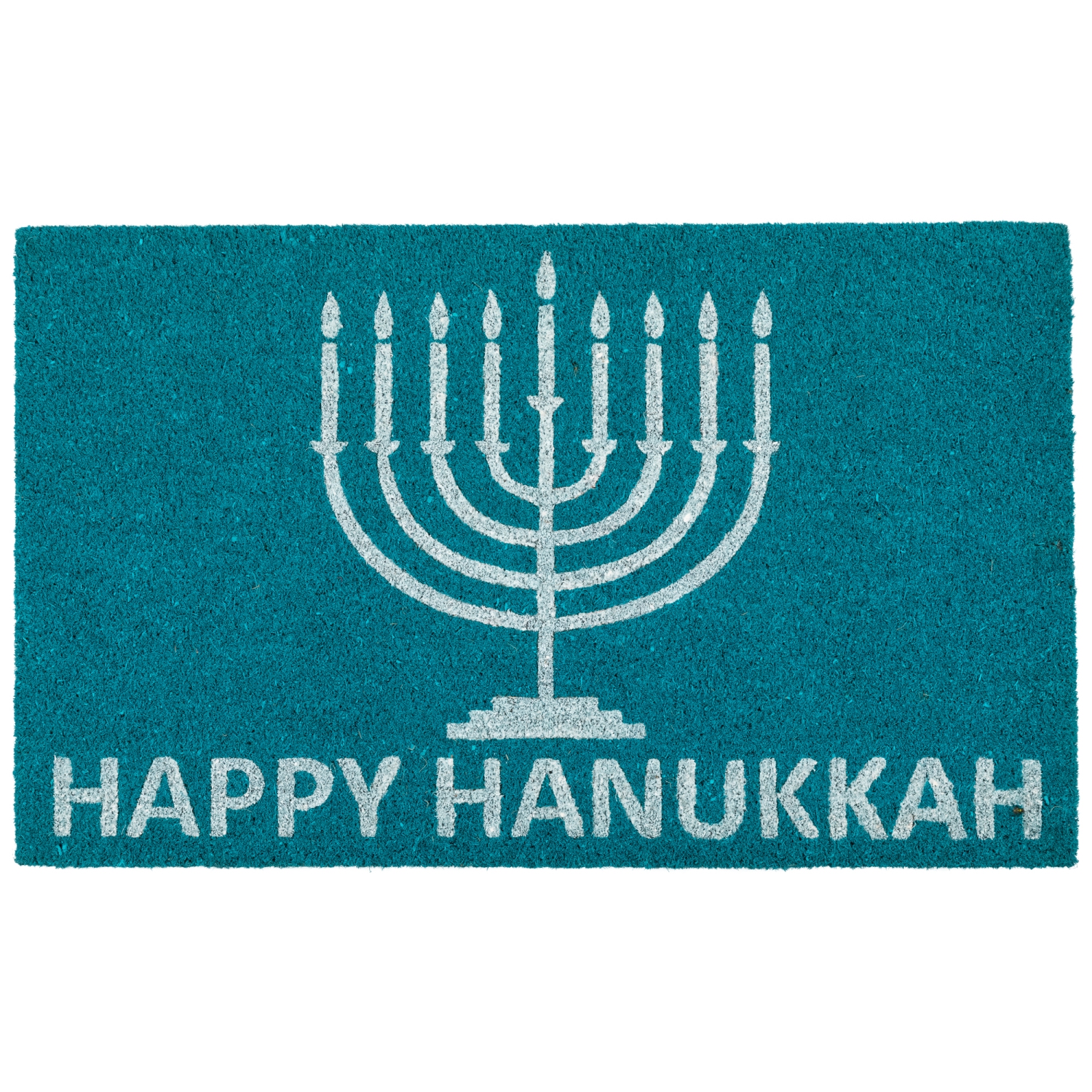 Natural Coir Menorah Happy Hanukkah Outdoor Doormat - 18" x 30"