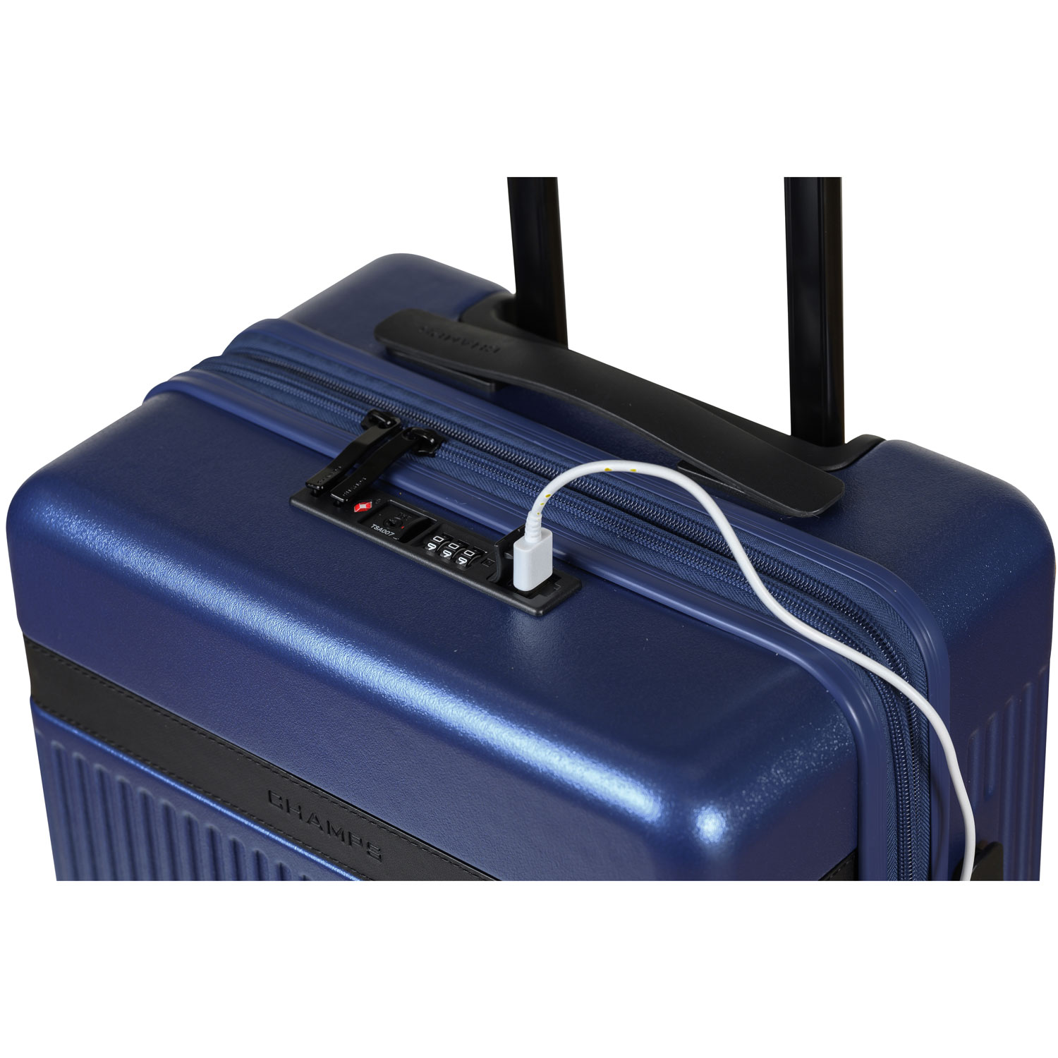 Ensemble de 3 valises rigides extensibles à 8 roulettes Collection Onyx de CHAMPS - Bleu marine