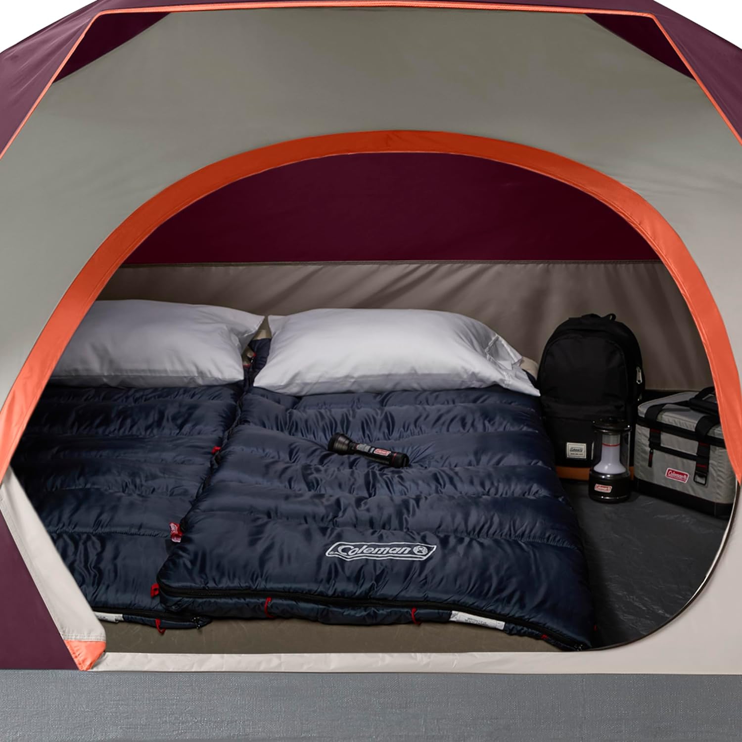 Coleman - SkyDome 4 Person Camping Tent, 5 Minute Setup, Blackberry