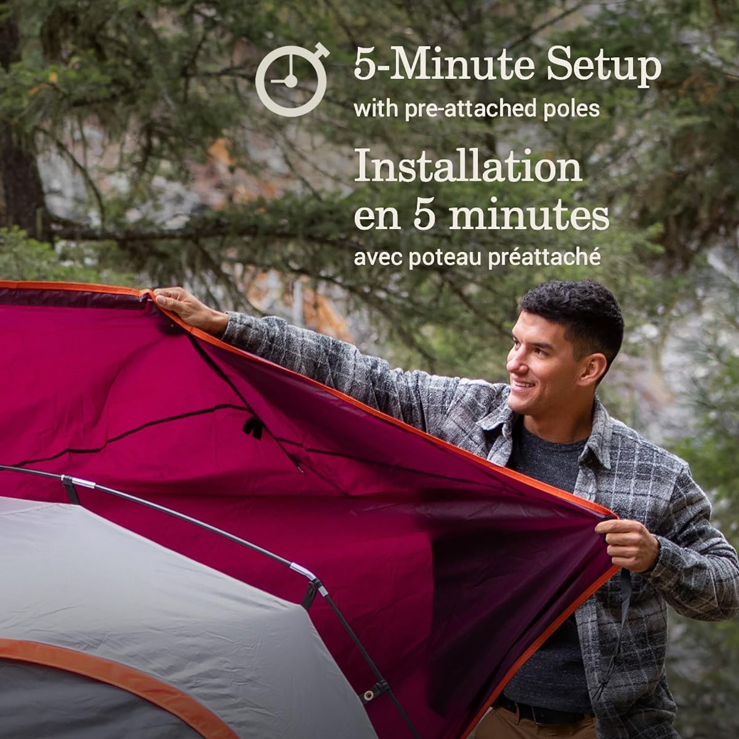 Coleman - SkyDome 4 Person Camping Tent, 5 Minute Setup, Blackberry