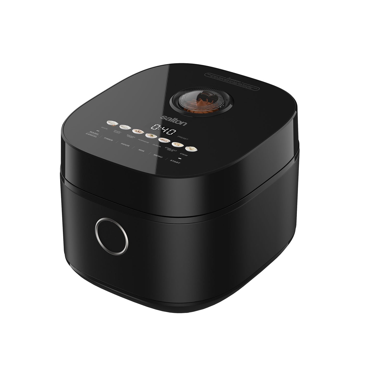 Salton - Micom Multifunction Rice Cooker, 12 Cup Capacity, Non-Stick Bowl, Black