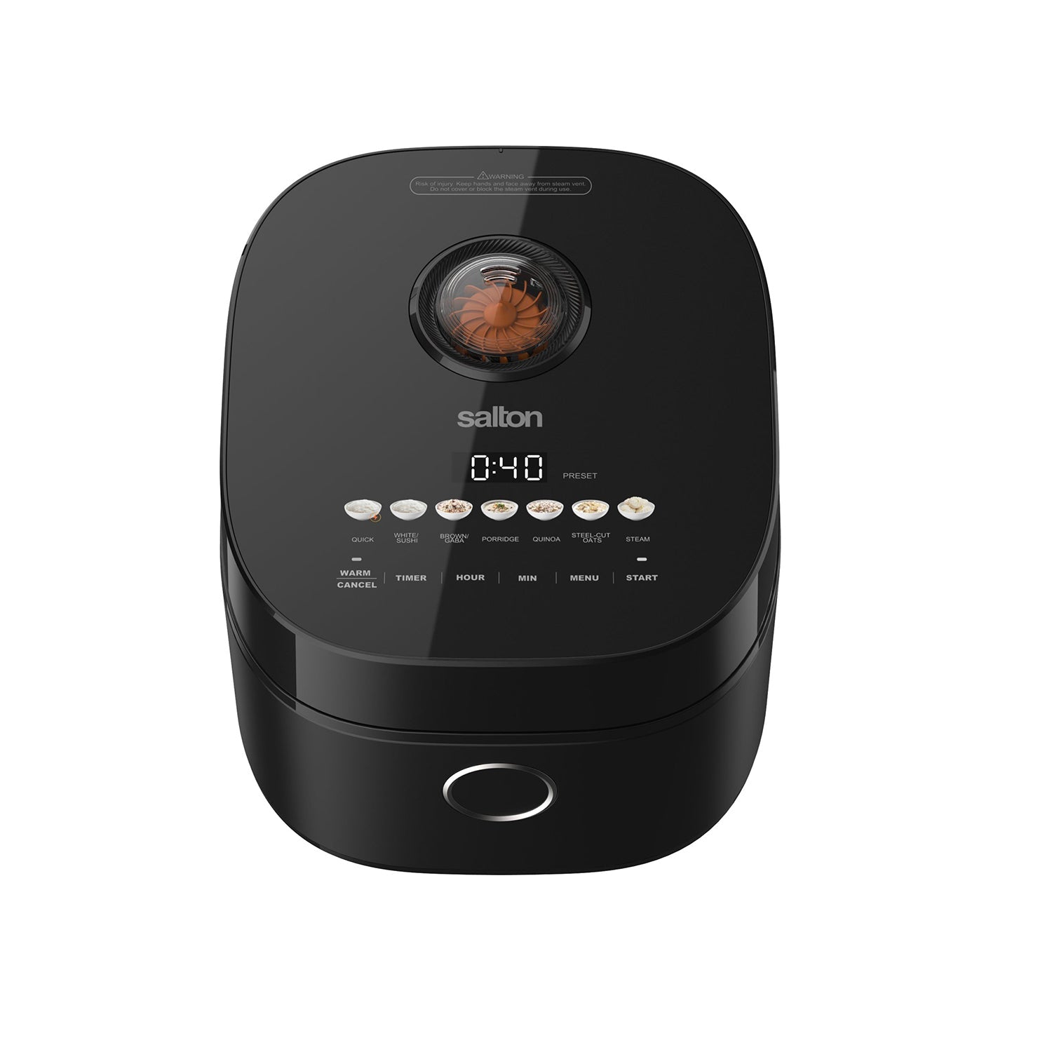 Salton - Micom Multifunction Rice Cooker, 12 Cup Capacity, Non-Stick Bowl, Black