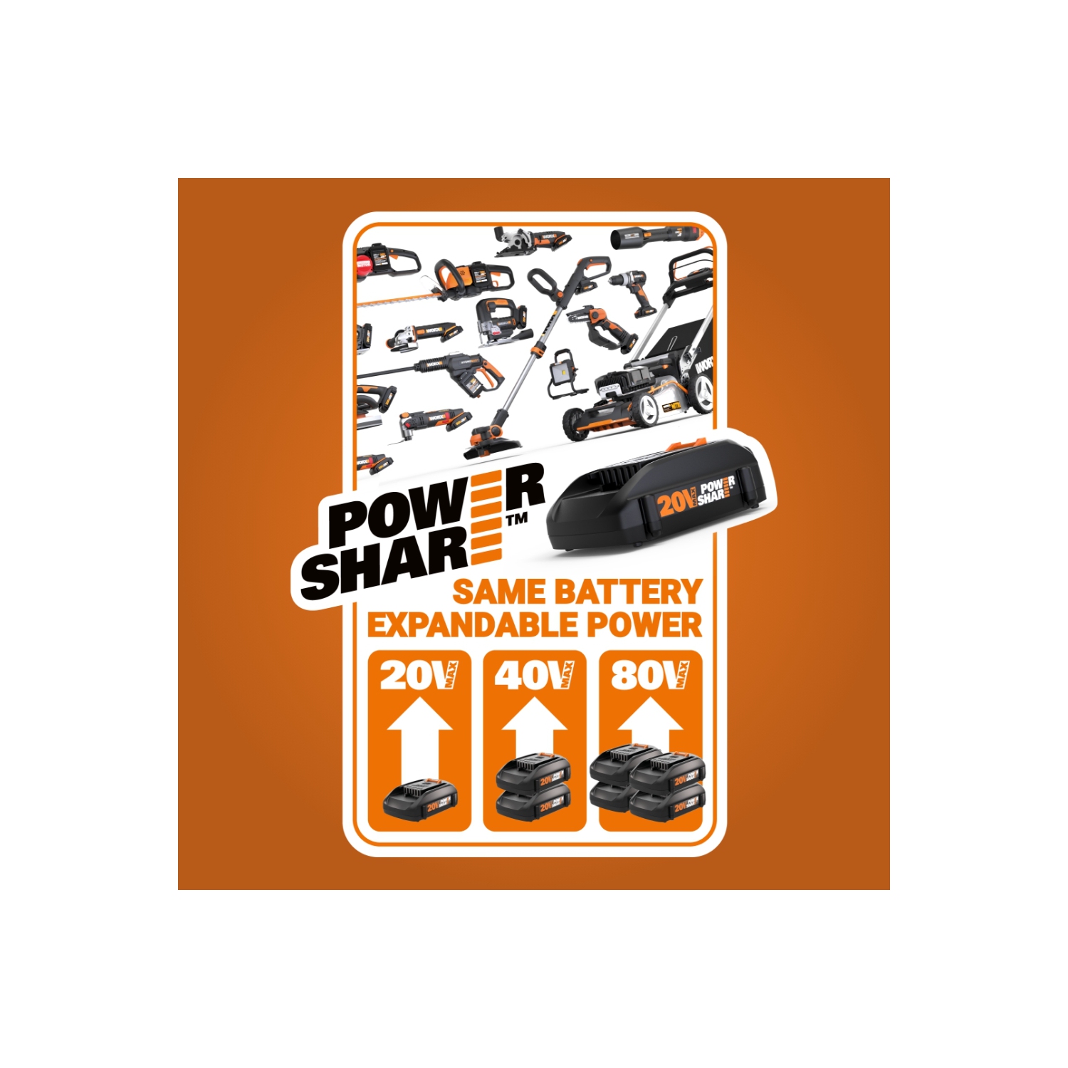 Scie d'élagage sans balais WORX WG325 Nitro 20&nbsp;V, 5 po