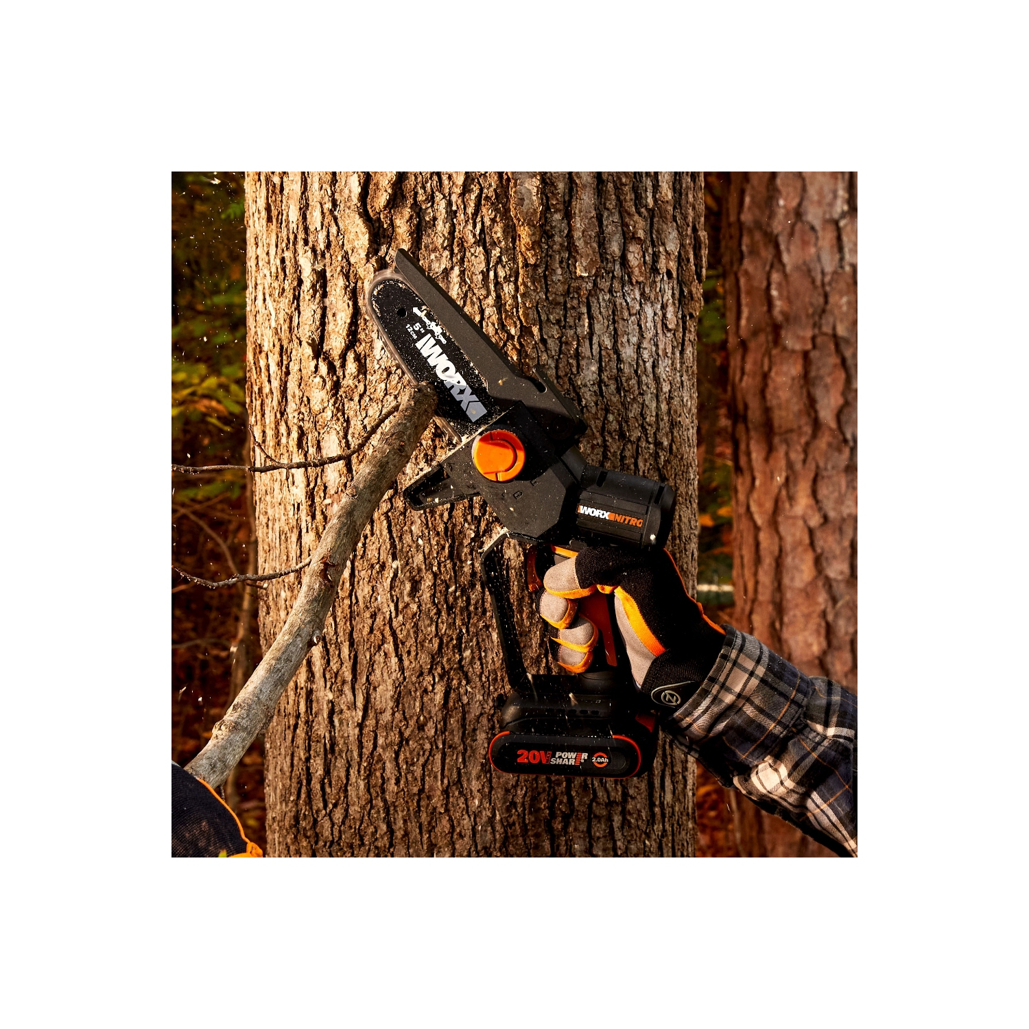 Scie d'élagage sans balais WORX WG325 Nitro 20&nbsp;V, 5 po