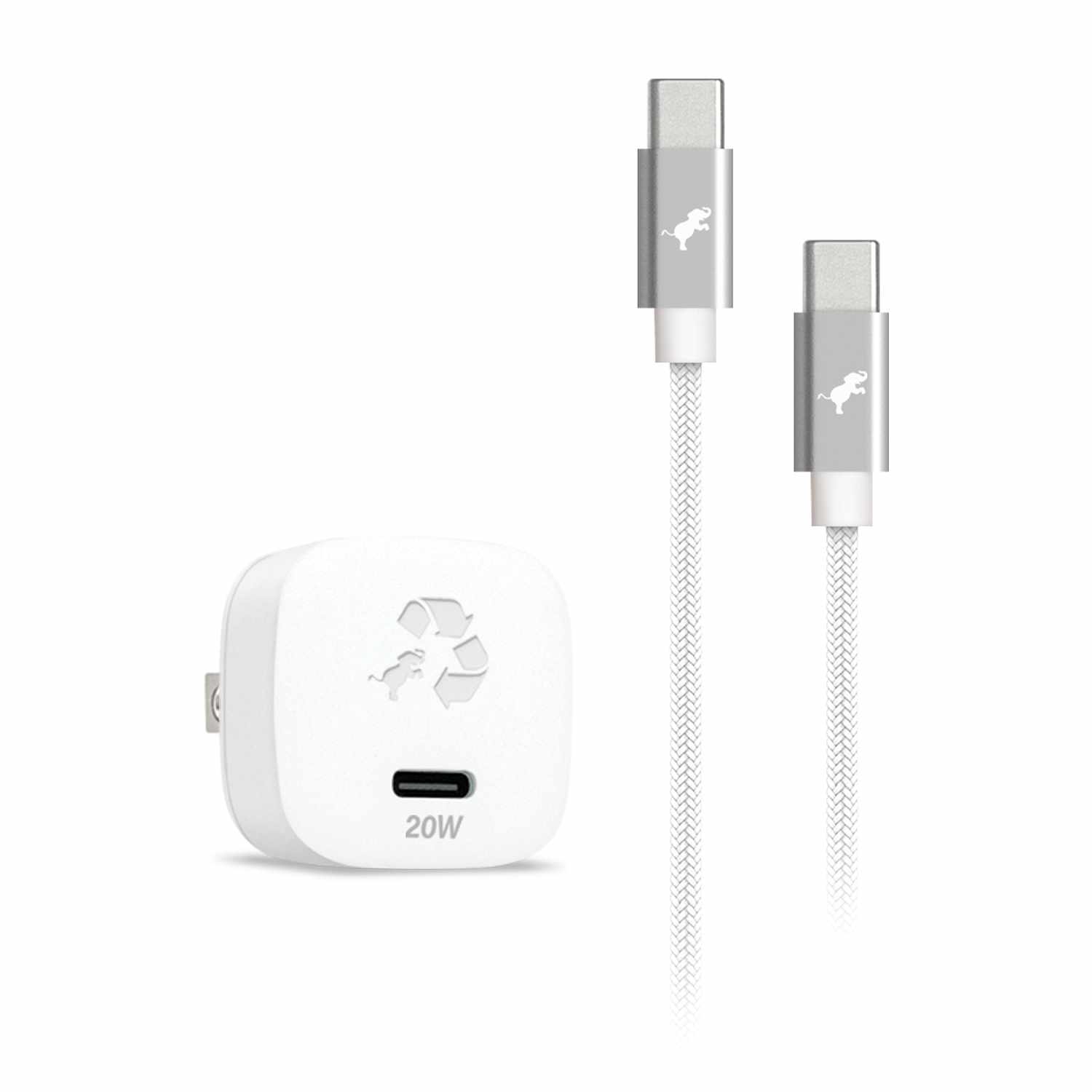 Nimble 20W Bundle with USB-C to USB-C cable | White