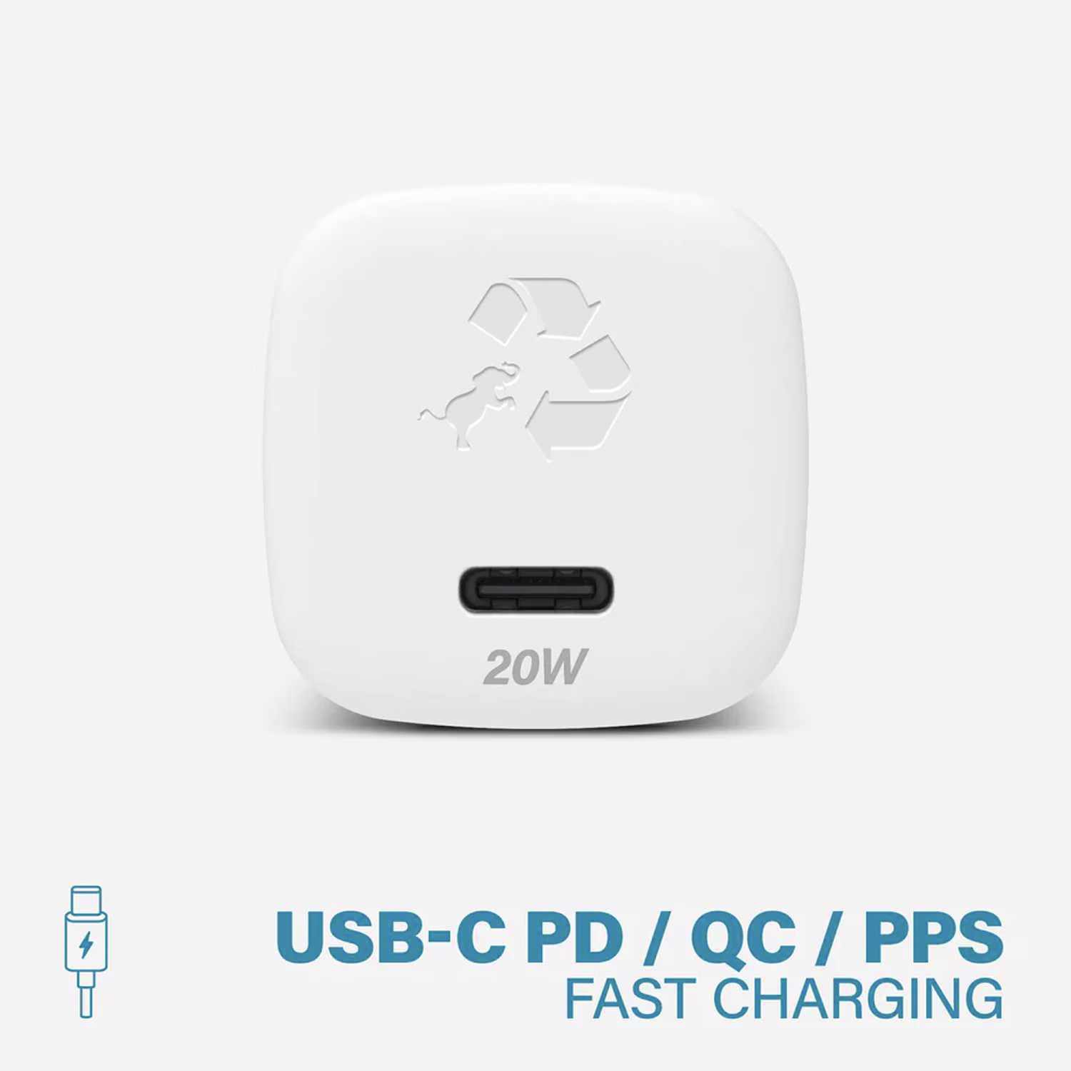 Nimble 20W Bundle with USB-C to USB-C cable | White