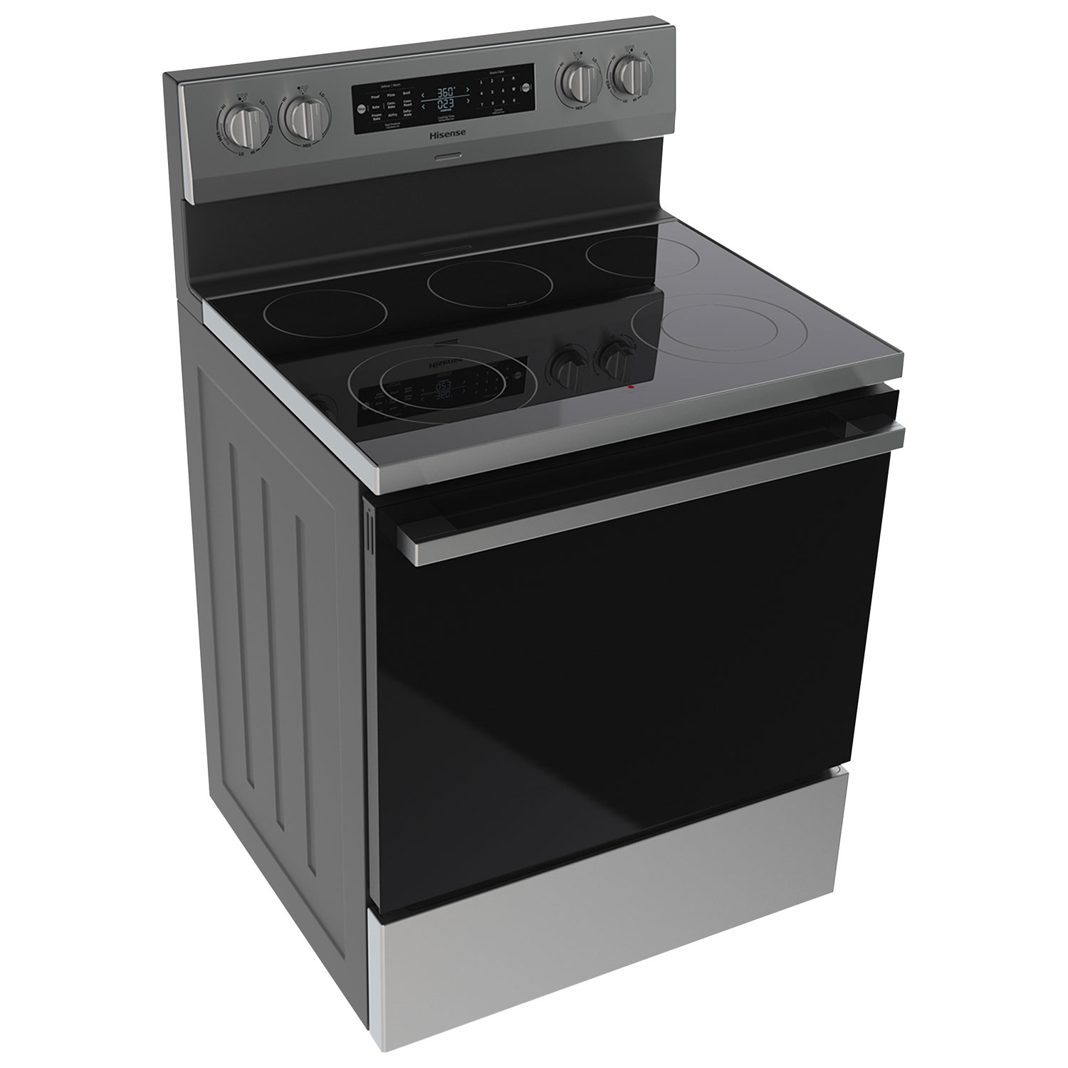 Cuisinière électrique autonome avec convection véritable et friture à l'air 5,8 pi³ 30 po de Hisense - Inox