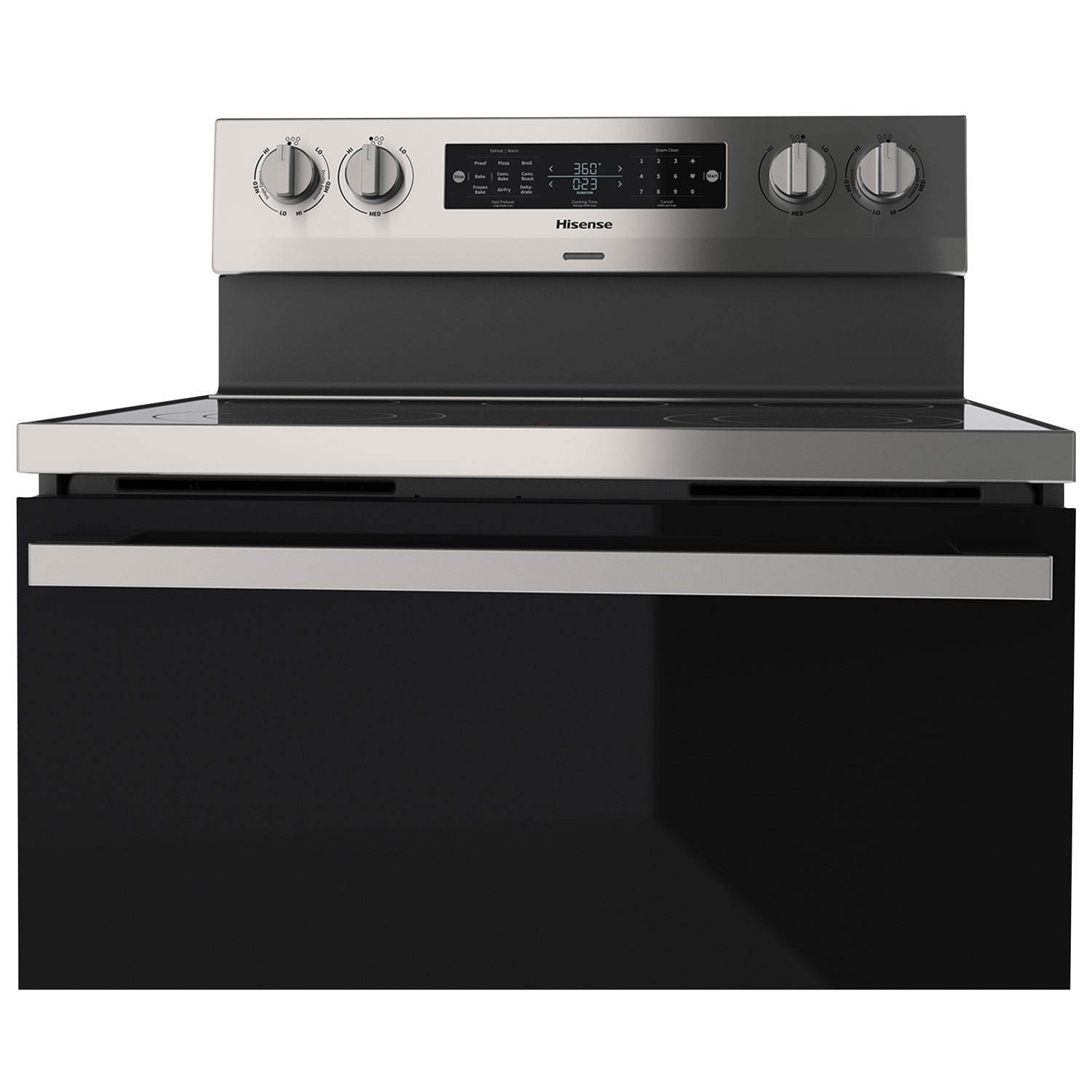 Cuisinière électrique autonome avec convection véritable et friture à l'air 5,8 pi³ 30 po de Hisense - Inox