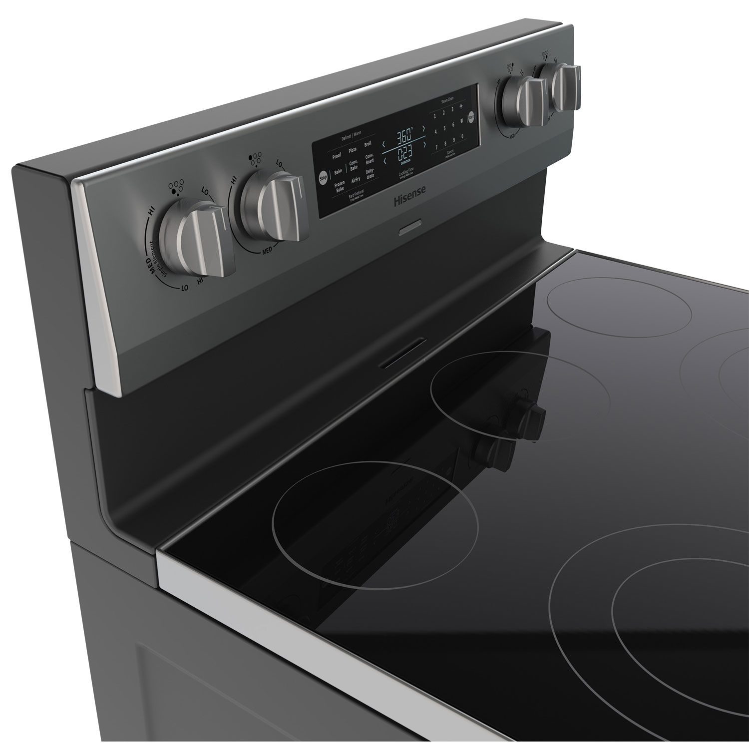 Cuisinière électrique autonome avec convection véritable et friture à l'air 5,8 pi³ 30 po de Hisense - Inox
