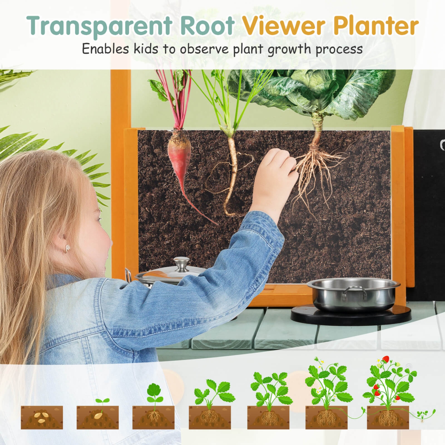 Ensemble de cuisine d'extérieur pour enfants de Costway avec évier amovible Root Viewer
