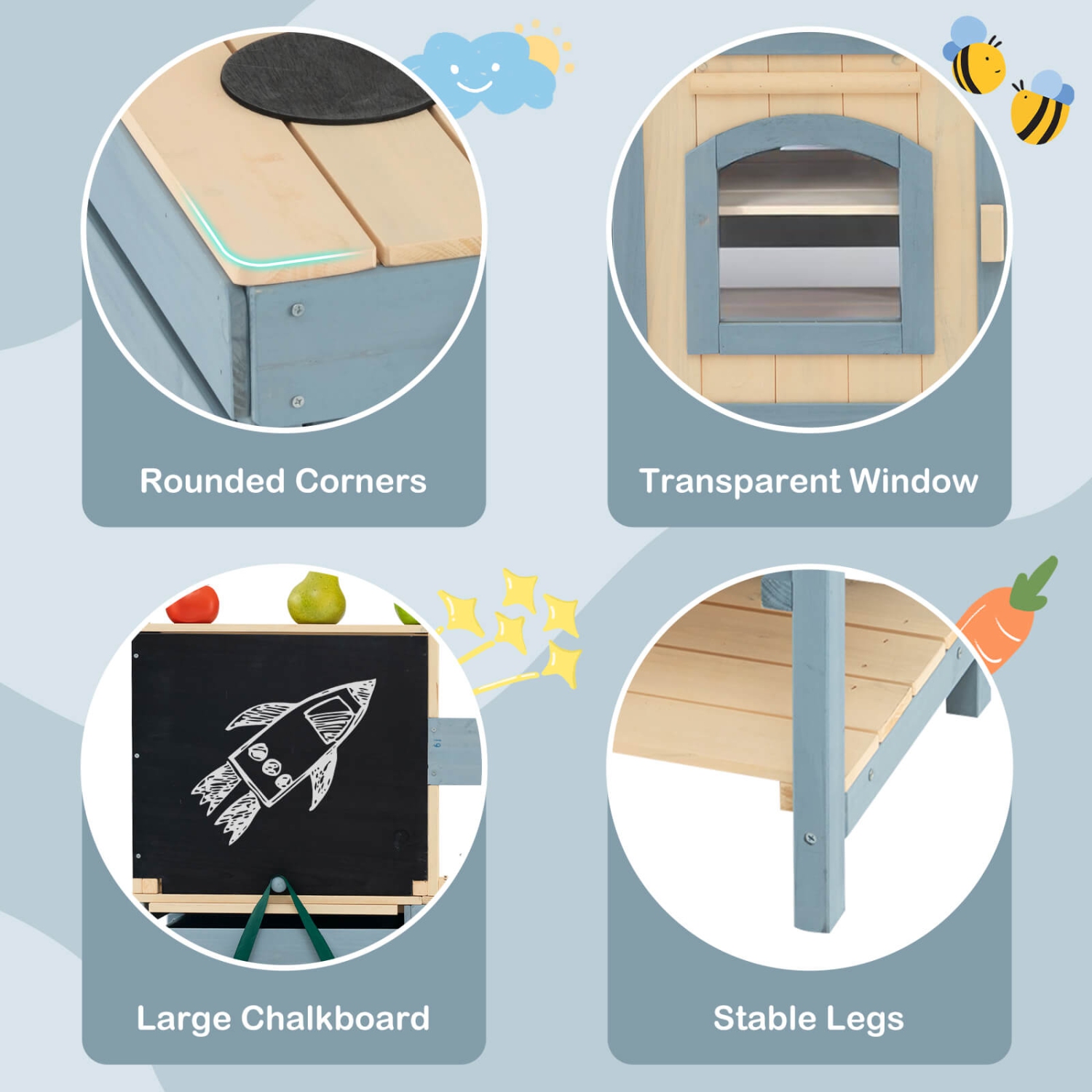 Costway 2-In-1 Outdoor Mud Kitchen with Faucet & Removable Sink Metal Baskets Storage Bag