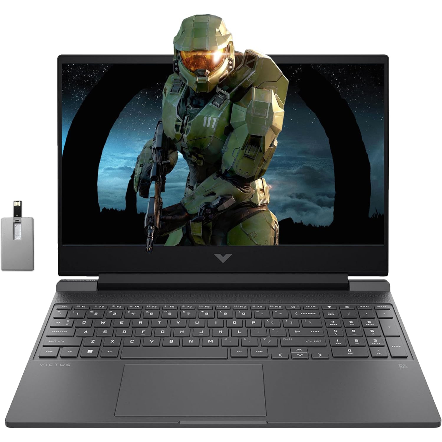 HP Victus 15.6" FHD 144Hz Gaming Laptop, AMD Ryzen 5 7535HS, 1TB SSD, 16GB DDR5, NVIDIA GeForce RTX 2050, Backlit Keyboard, Bluetooth, Gray, Win 11 Pro, 32GB Hotface USB Card