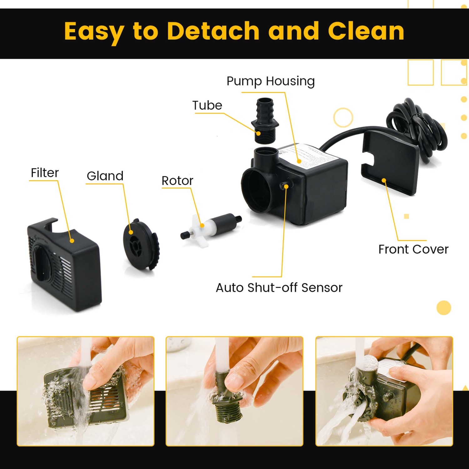 Pompe submersible de Costway 240GPH pour fontaine avec levage élevé 7,2 pi