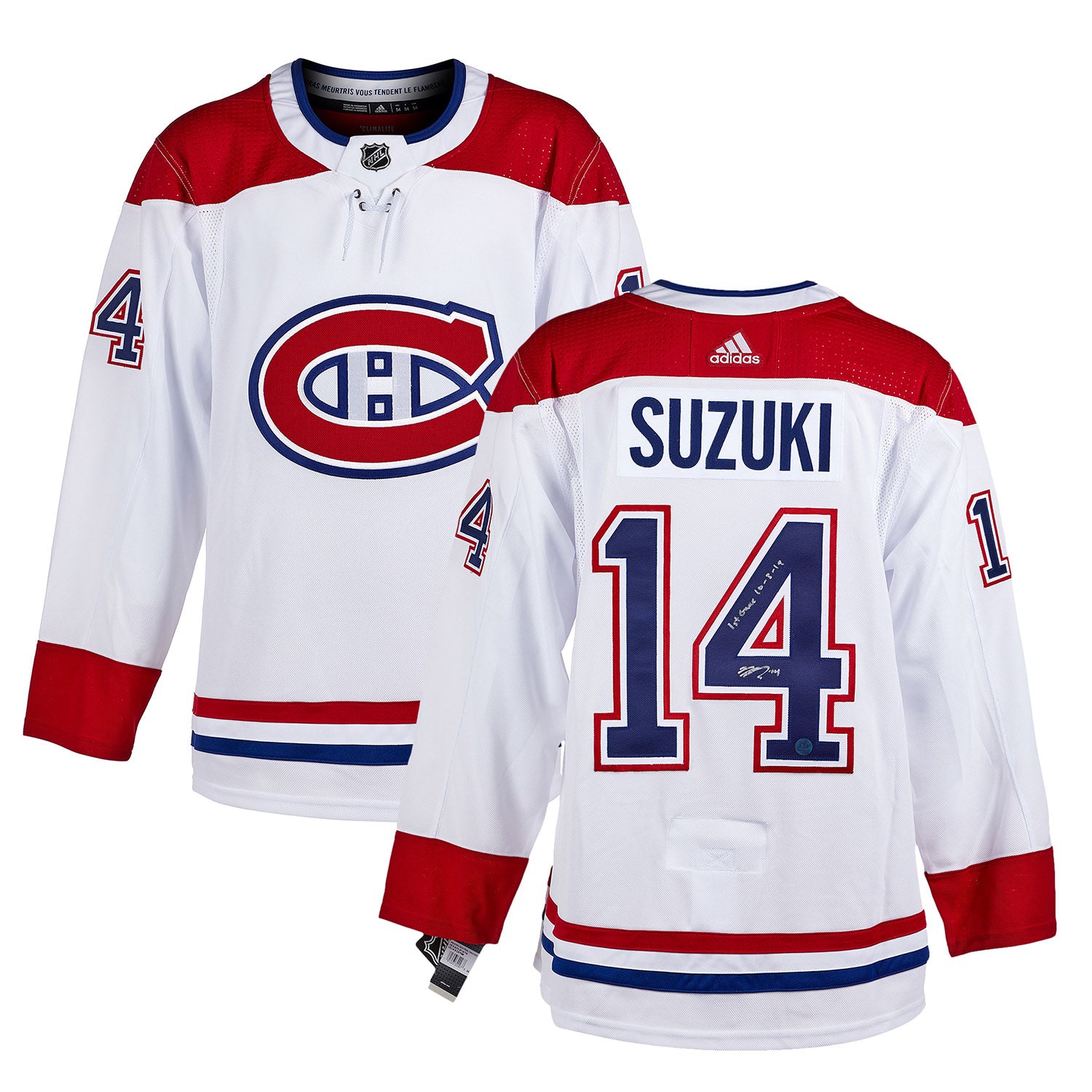 Nick Suzuki Montreal Canadiens Signed & Dated 1st Game adidas Jersey