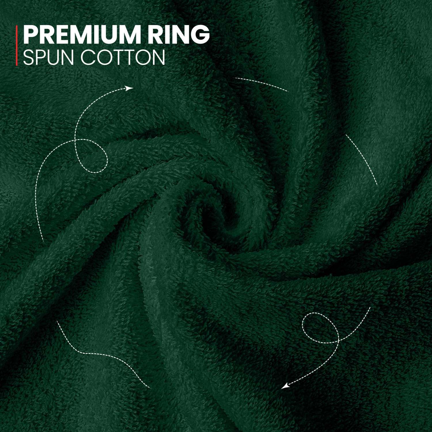 Canadian Linen Imperial Washcloths, 12 Pack, 12”x12”, Soft Absorbent Cotton Lightweight Quick Dry Dish Cloths Set for Homes, Spa, Salons, Hunter Green