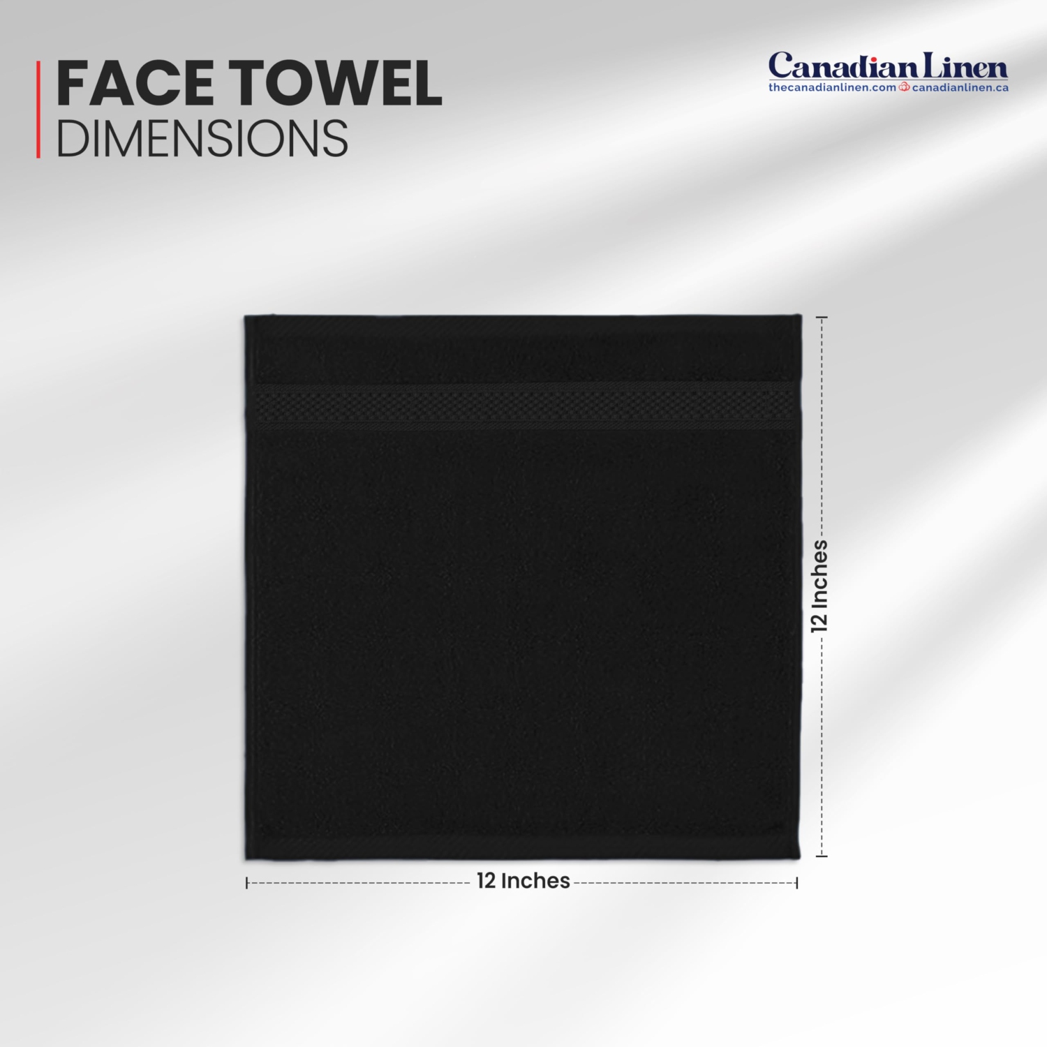 Débarbouillettes Canadian Linen Imperial, paq. 12, 12 x 12 po, coton doux et absorbant à séchage rapide, léger, pour le maquillage de la maison,