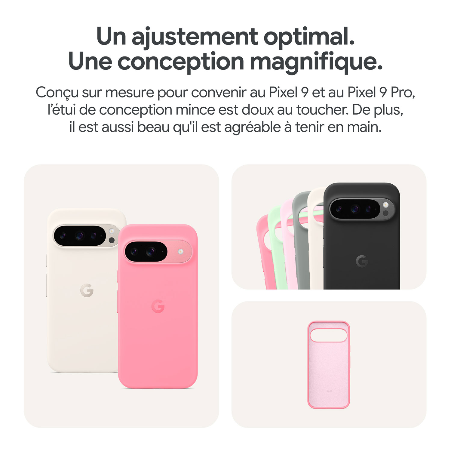 Étui rigide ajusté de Google pour Pixel 9/9 Pro - Noir volcanique